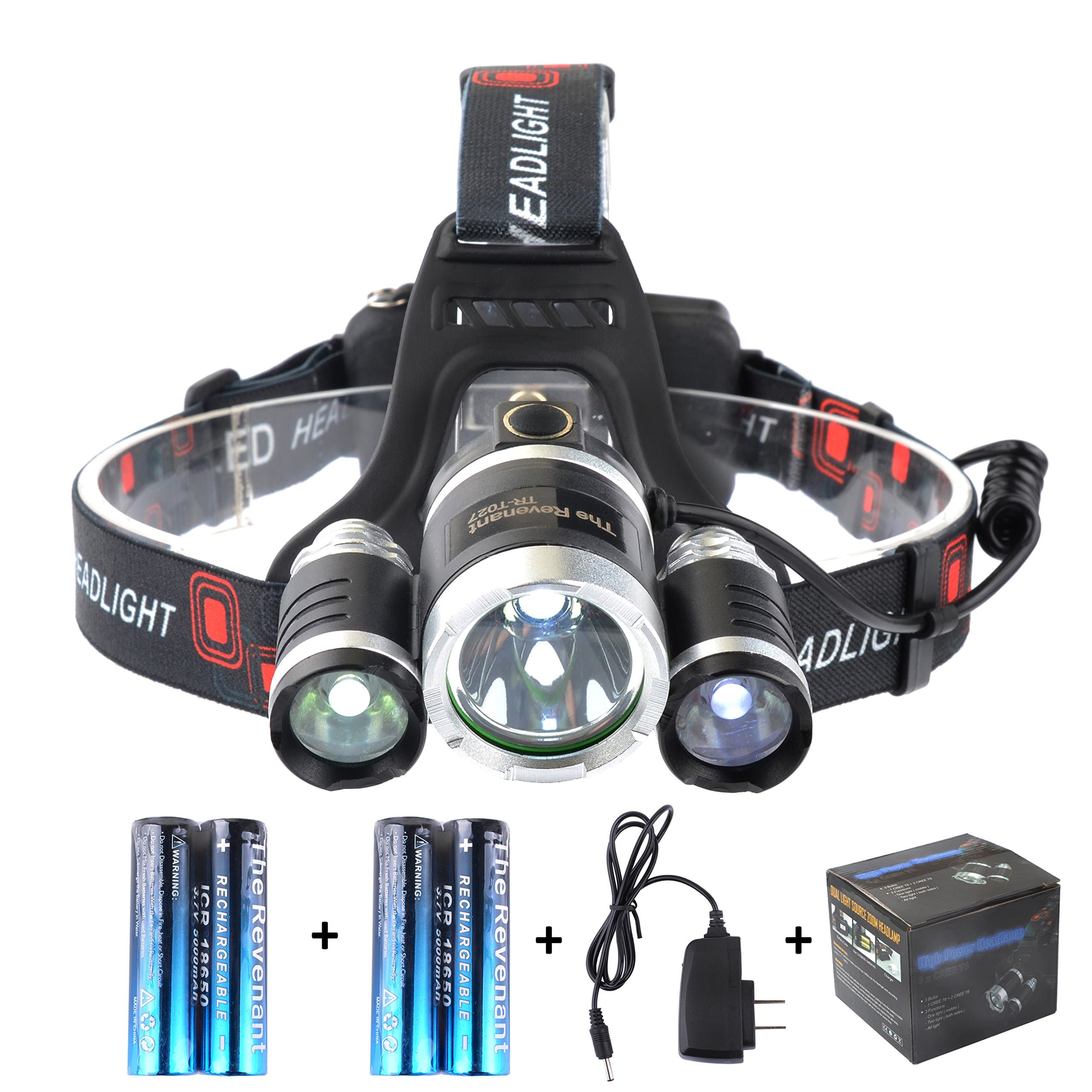 Super Bright LED Headlamp 4 Modes 3 XM-L T6 Waterproof & Lightweight Camping Outdoor Sports Headlight