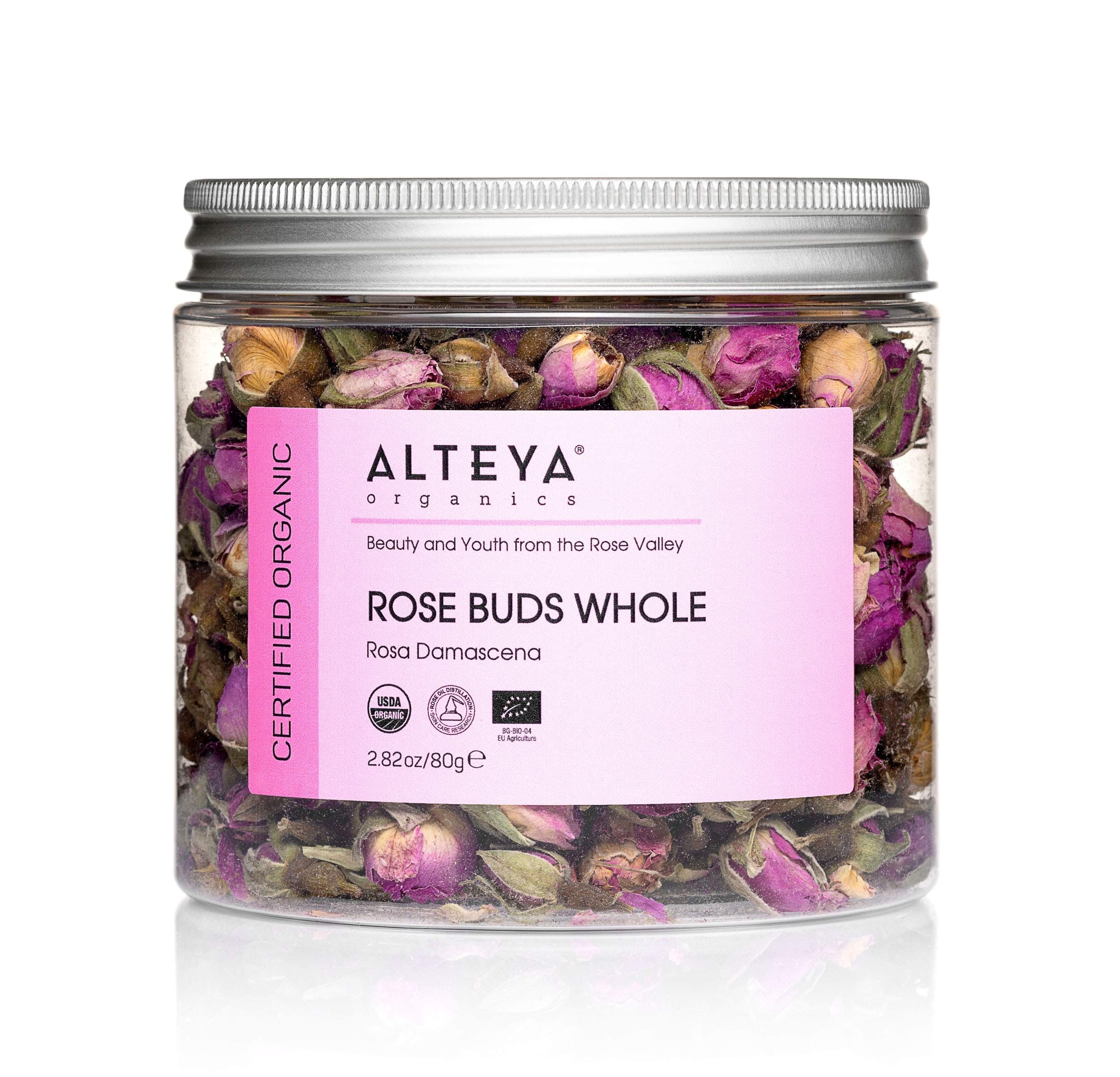 Alteya Organics Rose Bud Tea USDA Certified Organic Herbal Tea 2.82 Oz/80 gr Rosa Damascena