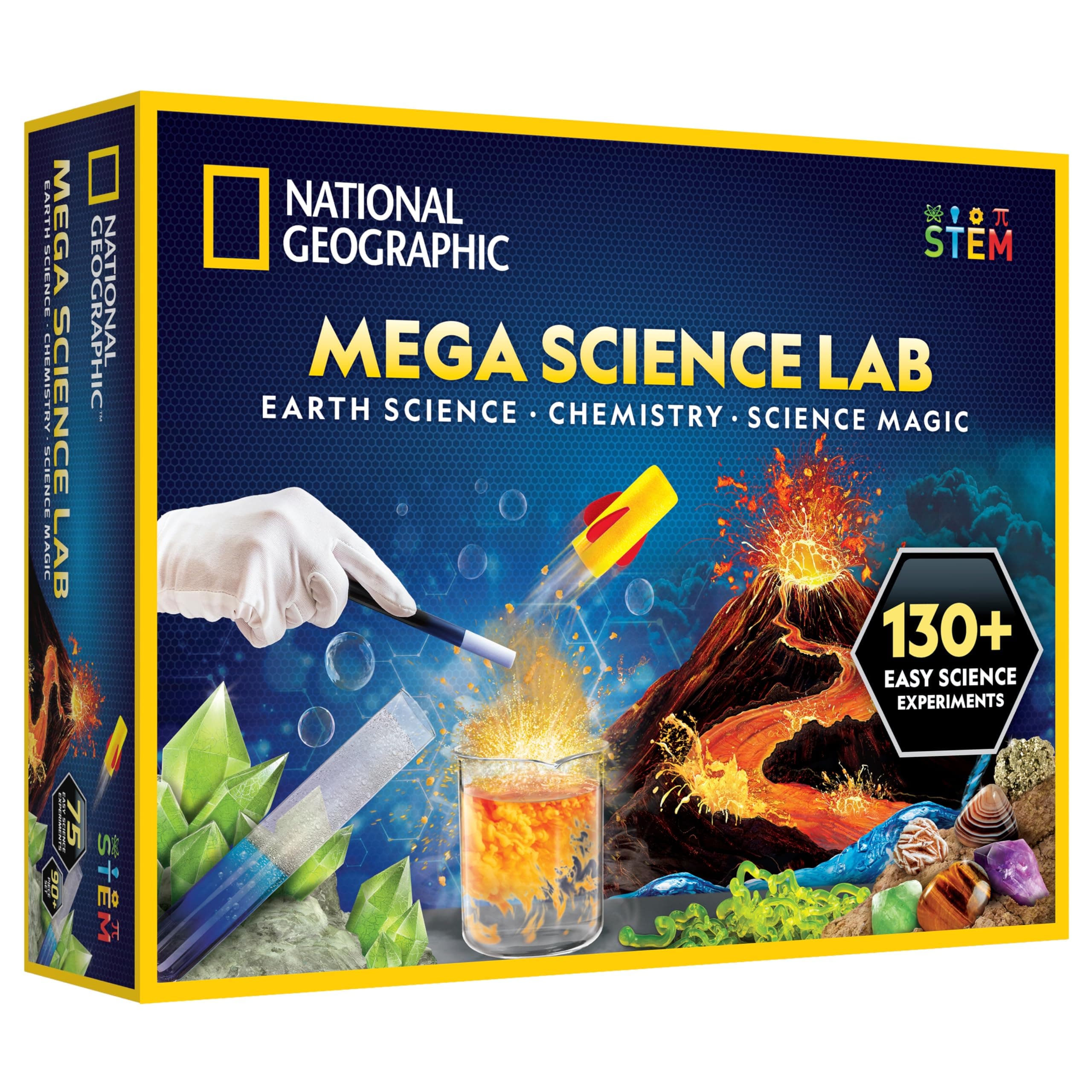 NATIONAL GEOGRAPHIC Mega Science Lab - 75 Easy Experiments, Featuring Earth Science, Chemistry & Magic Activities for Kids