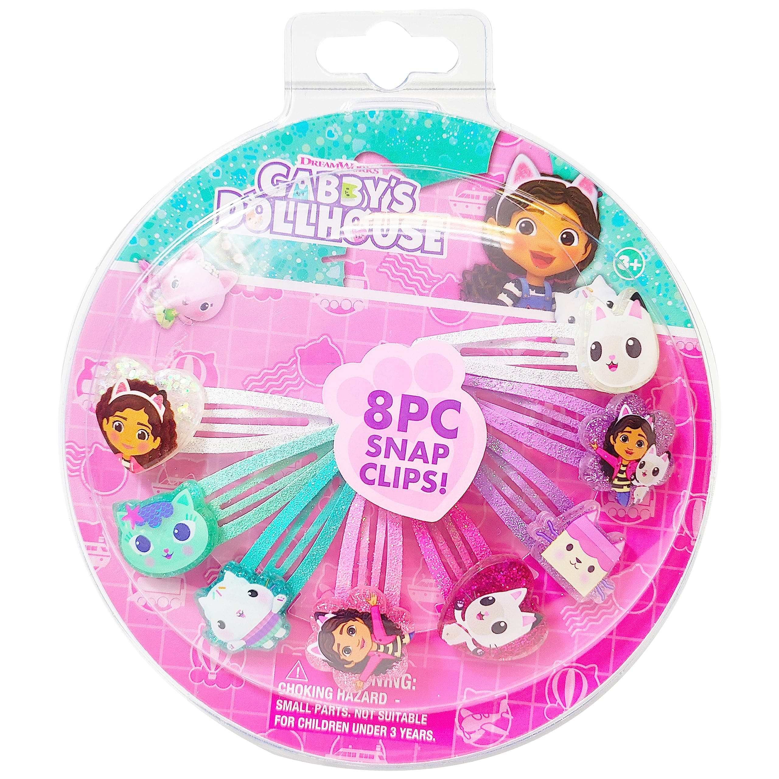 - Gabby's Dollhouse Kids Hair Clips for Girls Snap Clips 8 Pack Multi Color Ages 3+