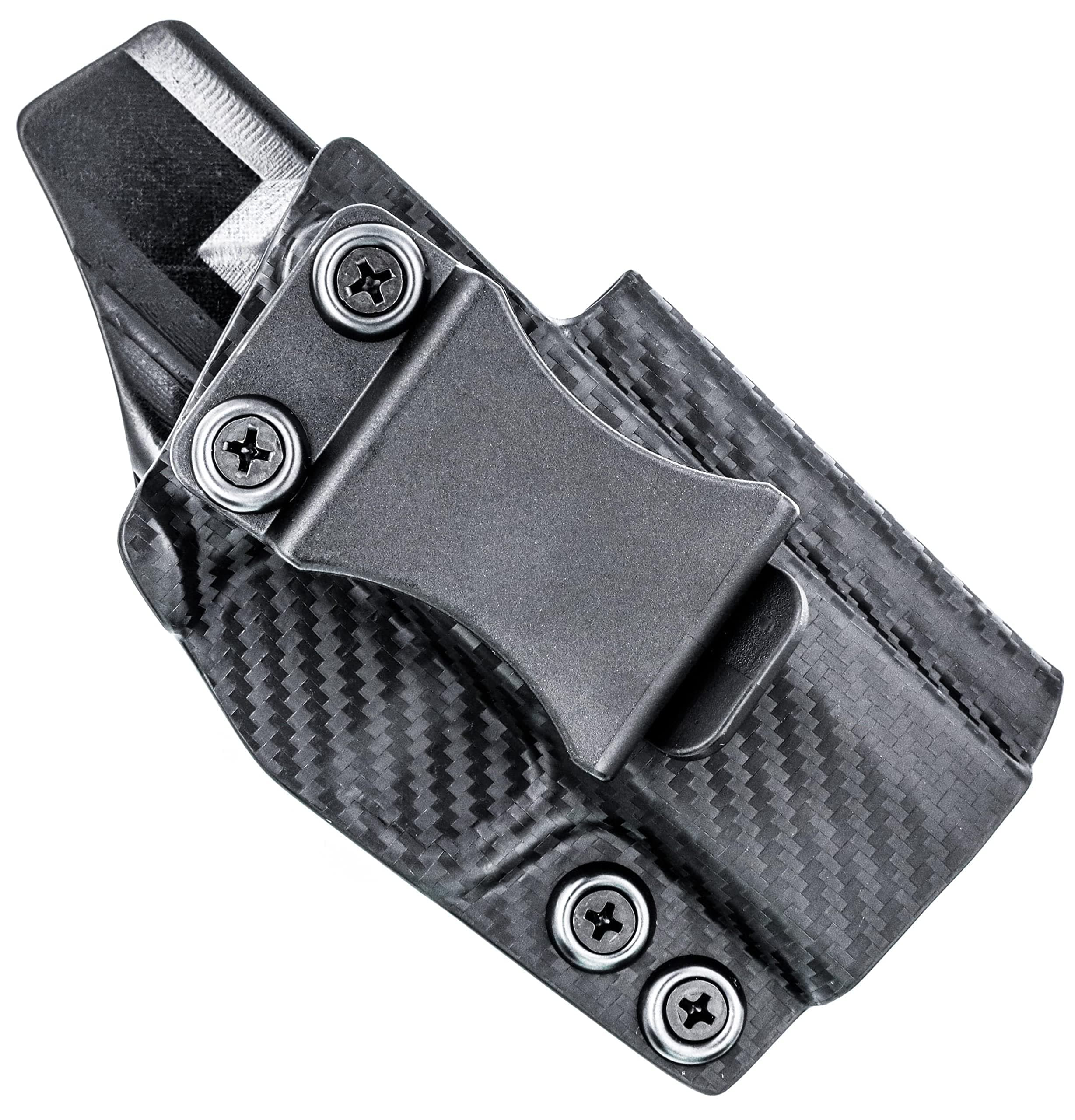 Rounded IWB Holster - Inside Waistband Concealed Carry, American Made, Concealment Express, Carbon Fiber Black Kydex, Optics Ready, Fits: