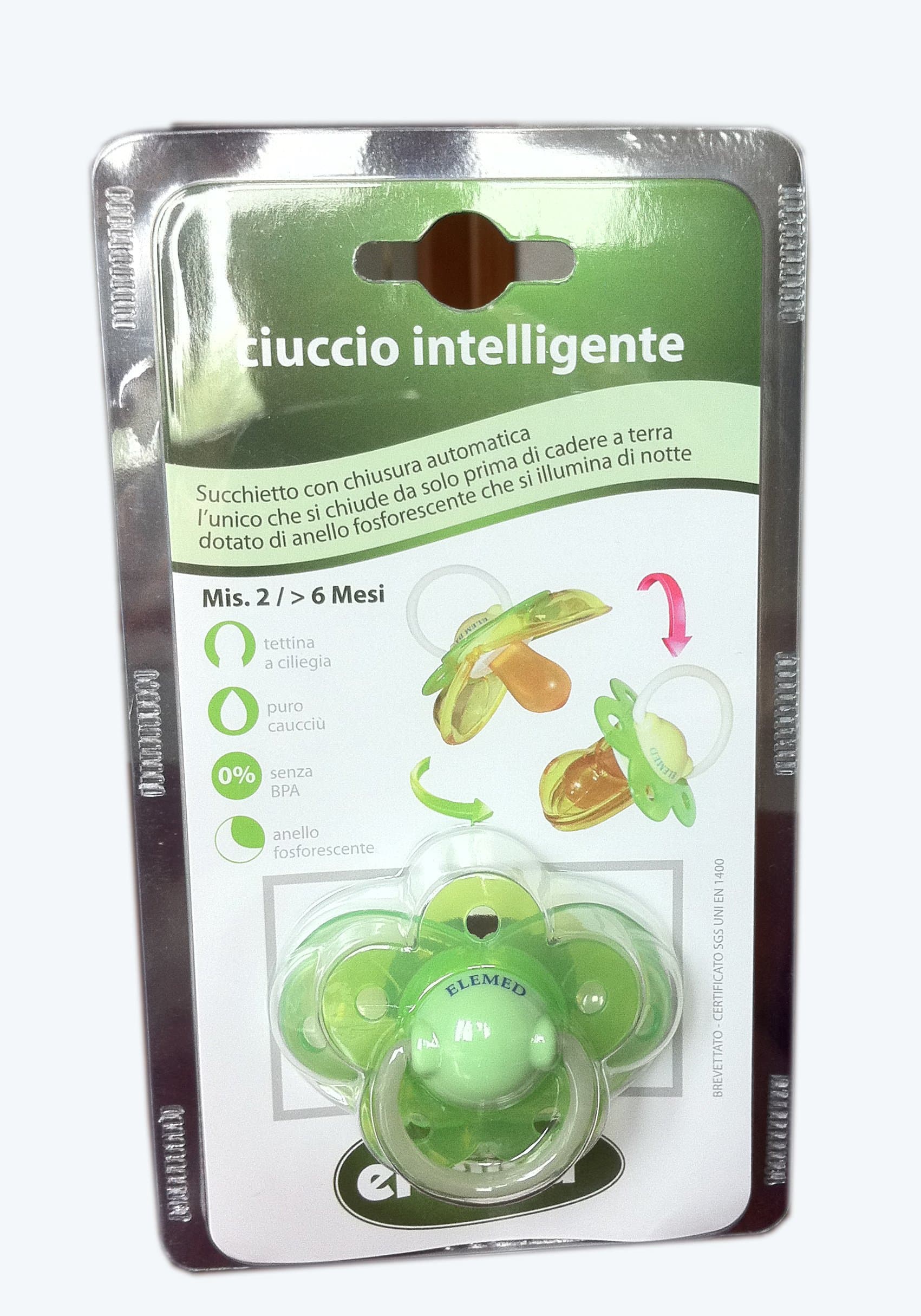 Elemed Latex Smart Pacifier, 6 Plus Months, Cherry Shape