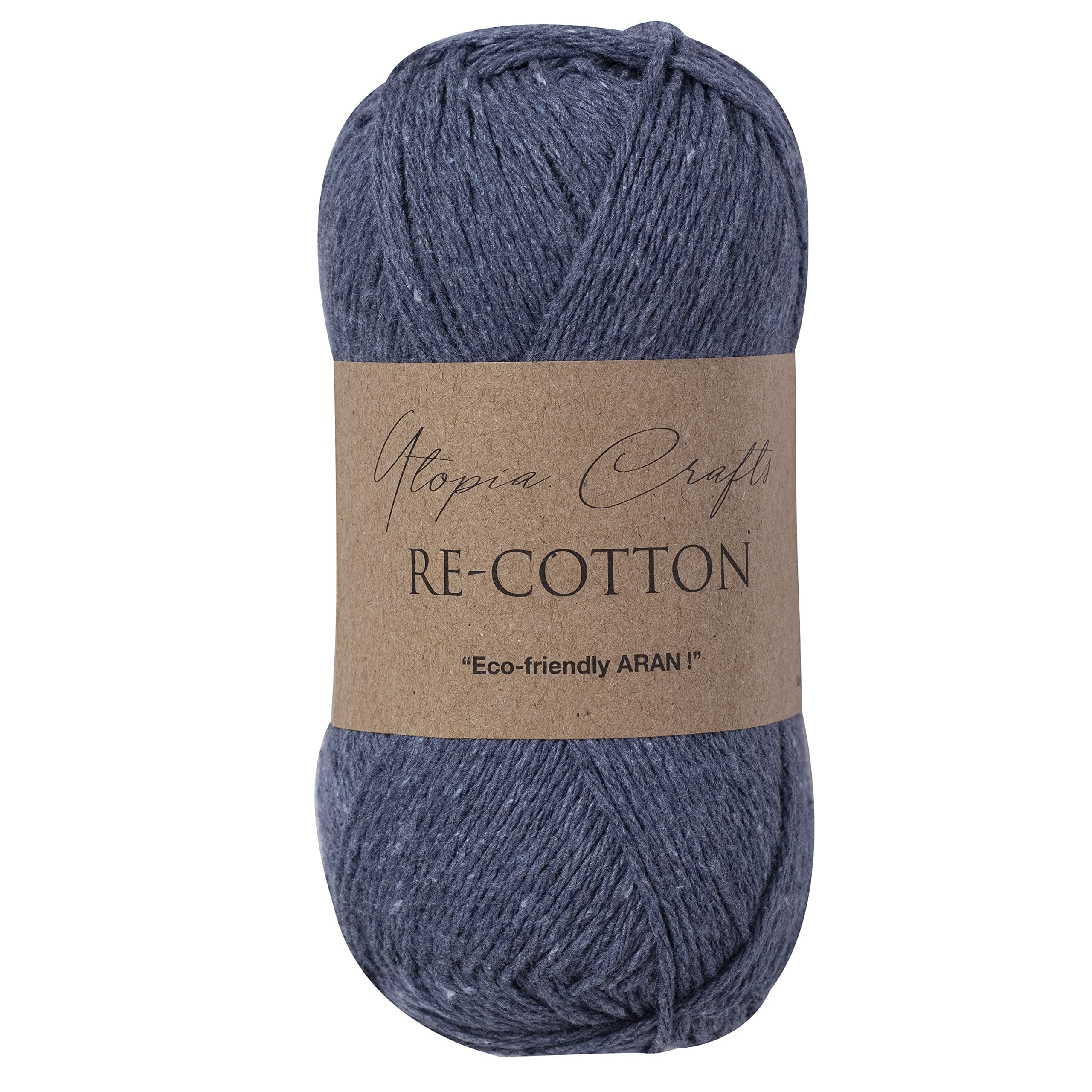 Utopia Crafts Re-Cotton Knitting Yarn, 100g (Indigo Blue), 5060967569281