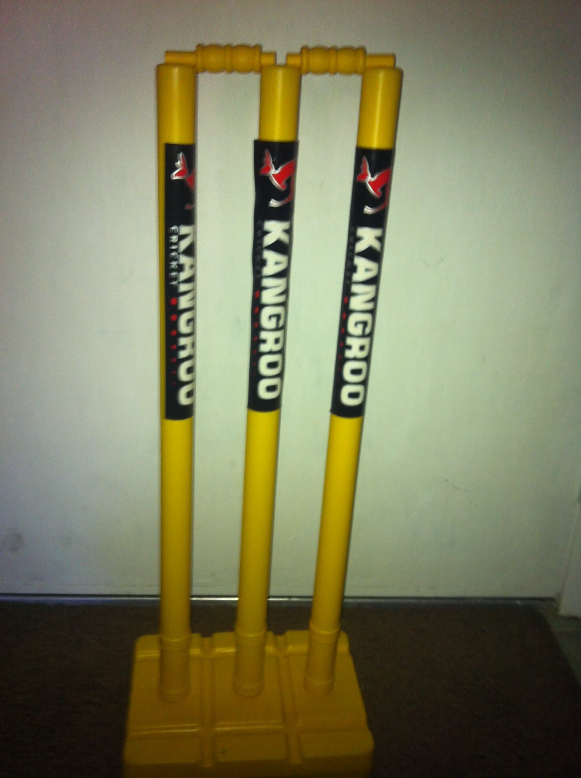 Plastic Stumps Cricket Yellow Indoor/Outdoor with Heavy Base