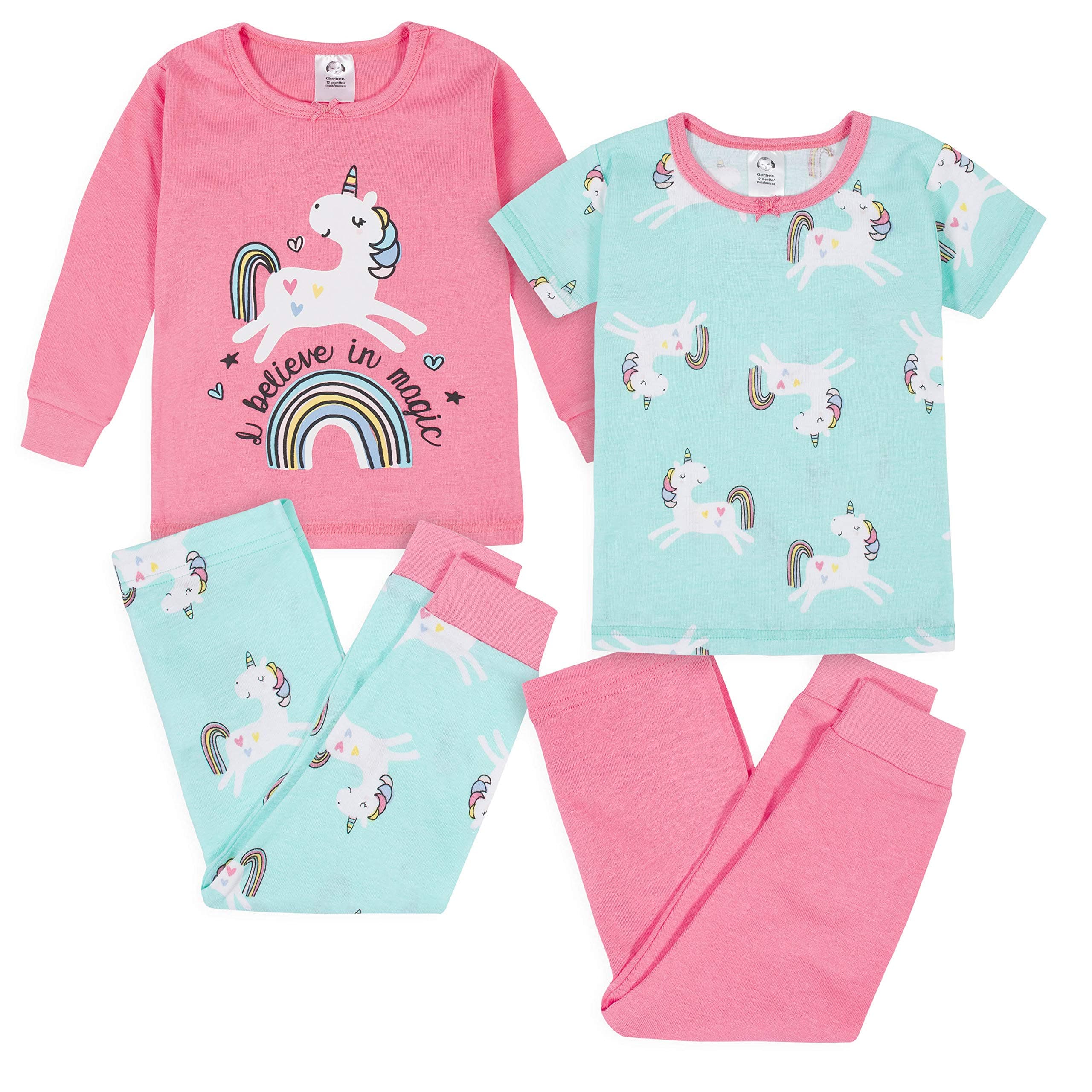 4-Piece Boys Dino Snug Fit Pajama Set