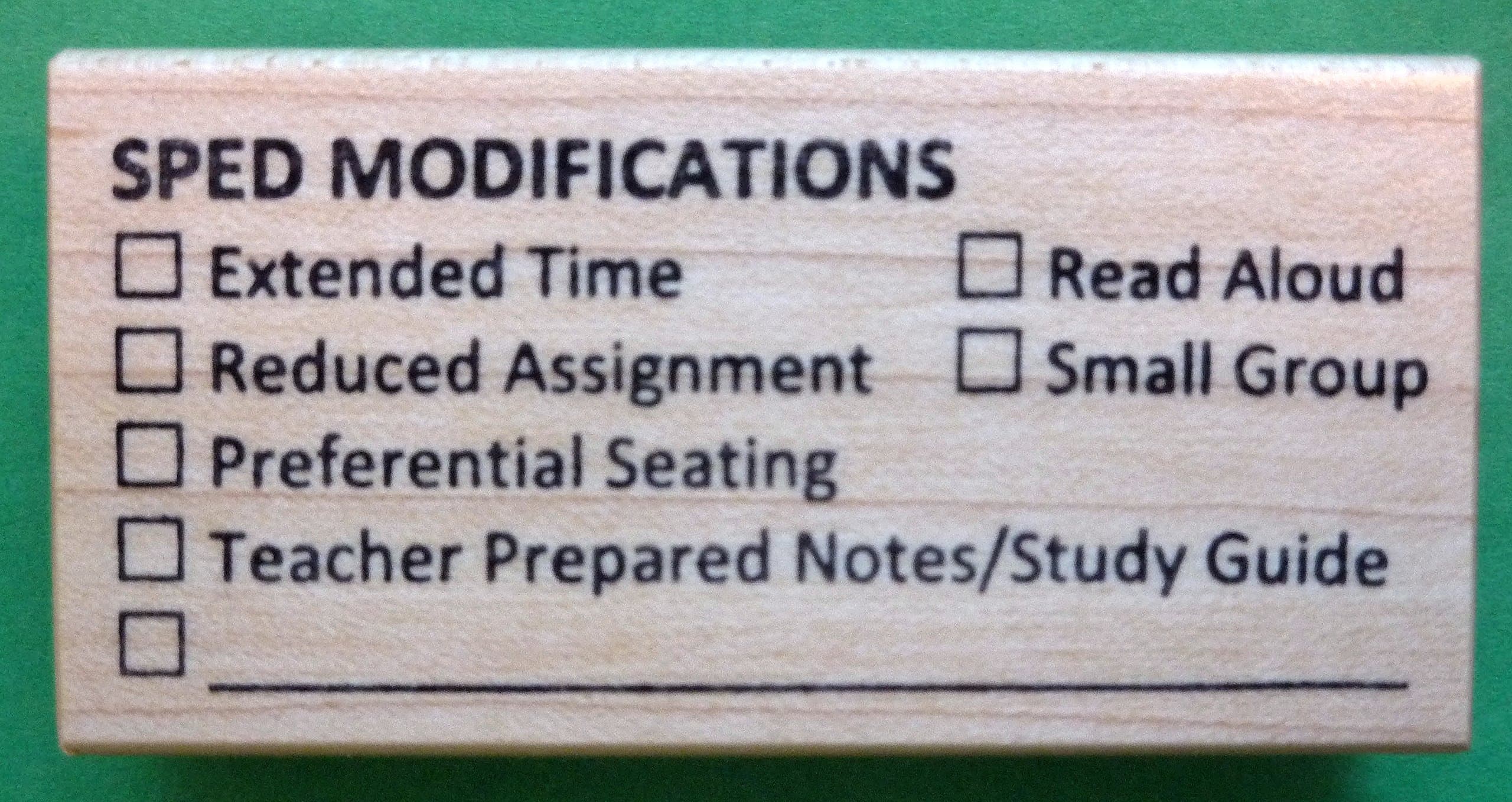 SPED Modifications Teacher's Rubber Stamp
