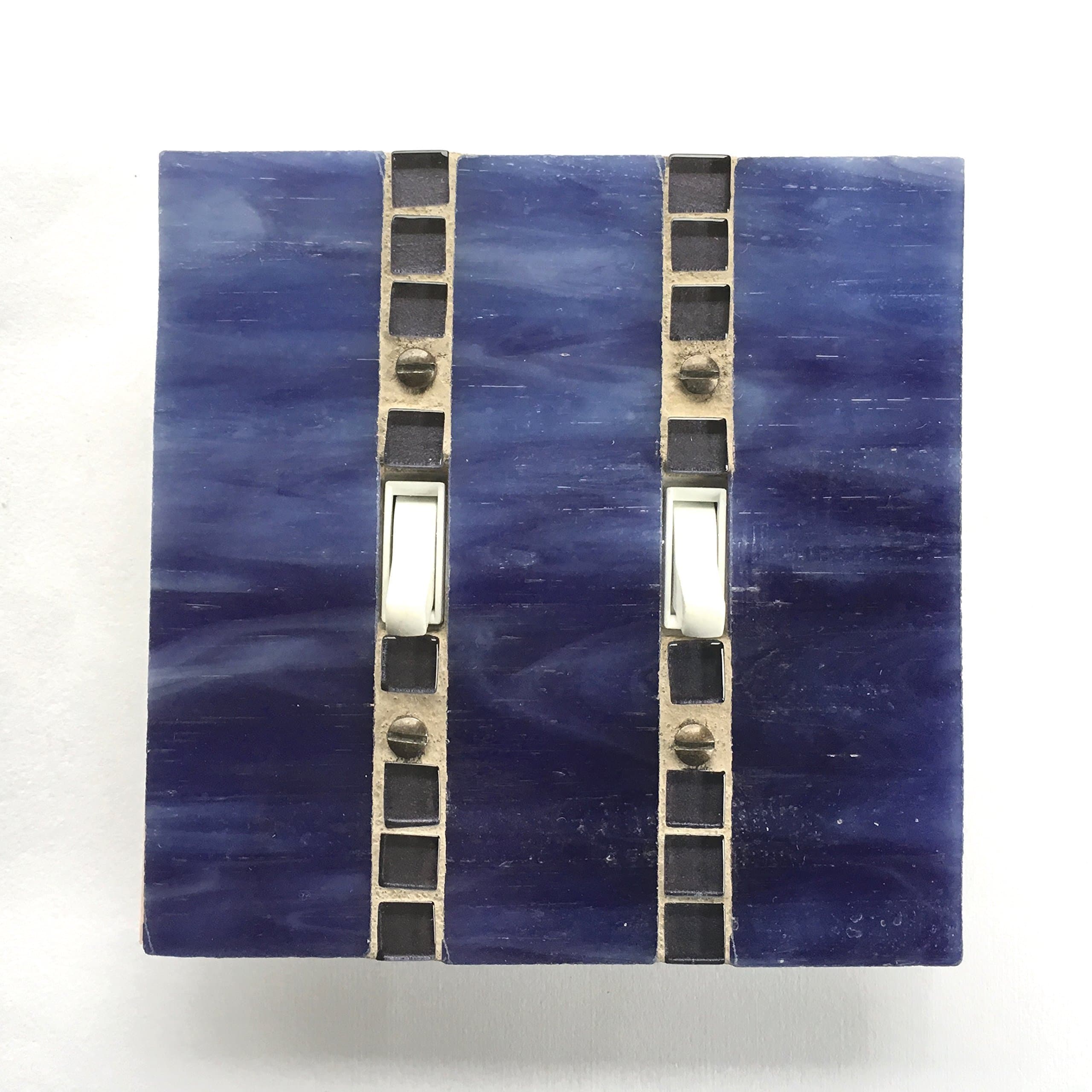 Eggplant Stained Glass Switch Plate, Purple Light Switch Cover, Decorative Light Switch Covers, Glass Light Switch Plate, Double Toggle 8573