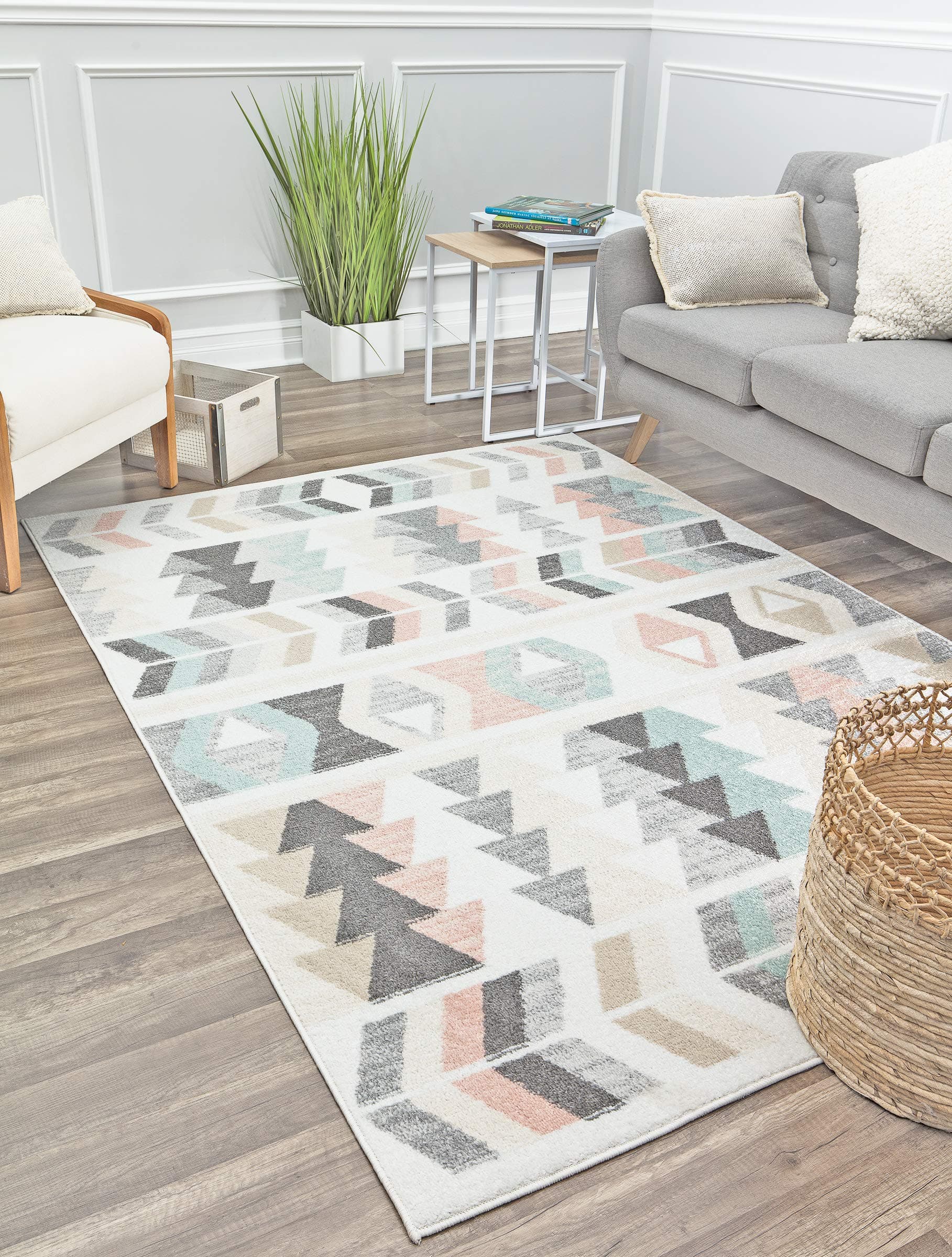 Rugs America Mika Collection MO50A Mint Lime Contemporary Geometric Area Rug 8'0"x10'0"