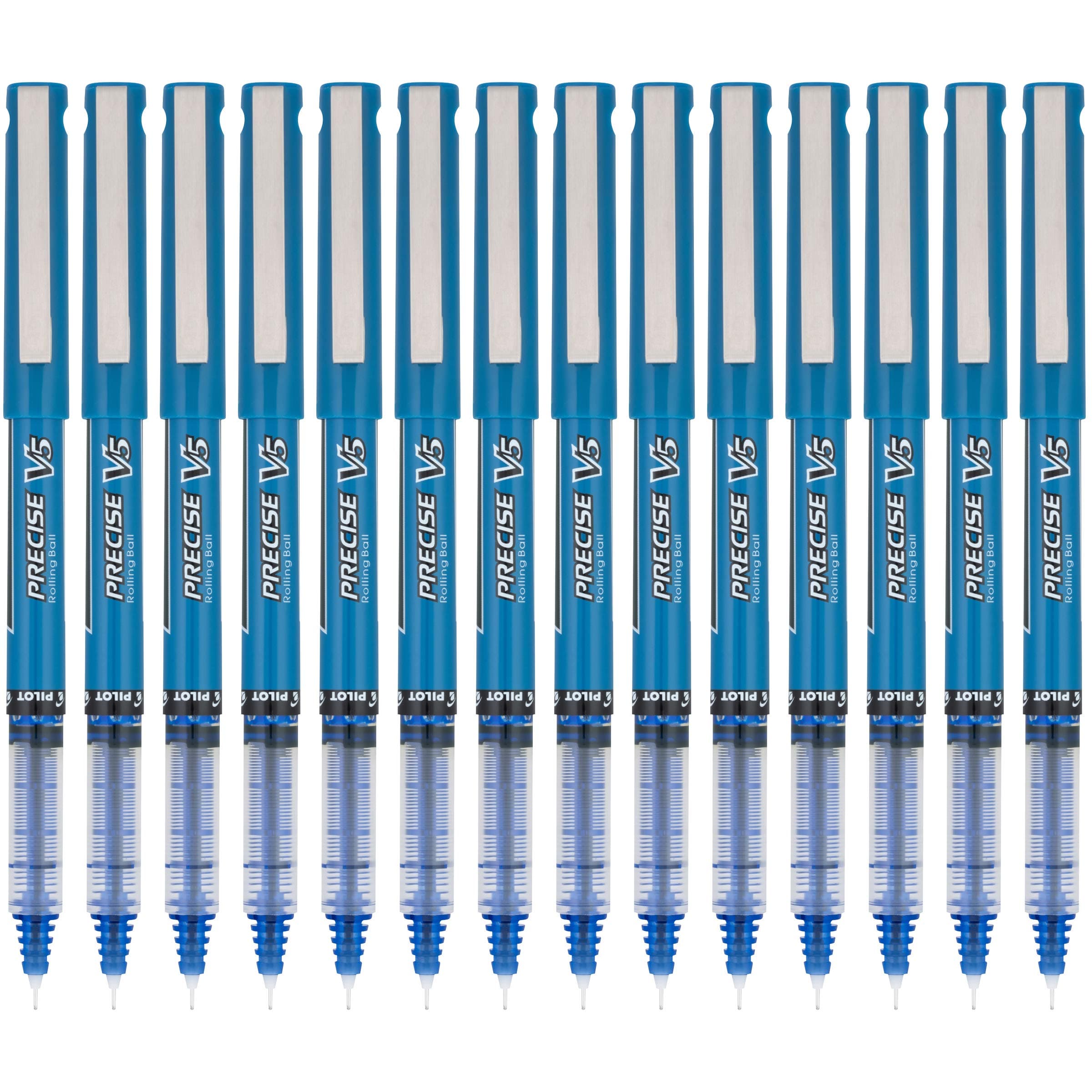 Precise V5 Stick Liquid Ink Rolling Ball Stick Pens, Extra Fine Point (0.5mm) Blue, 14-Pack (15406)