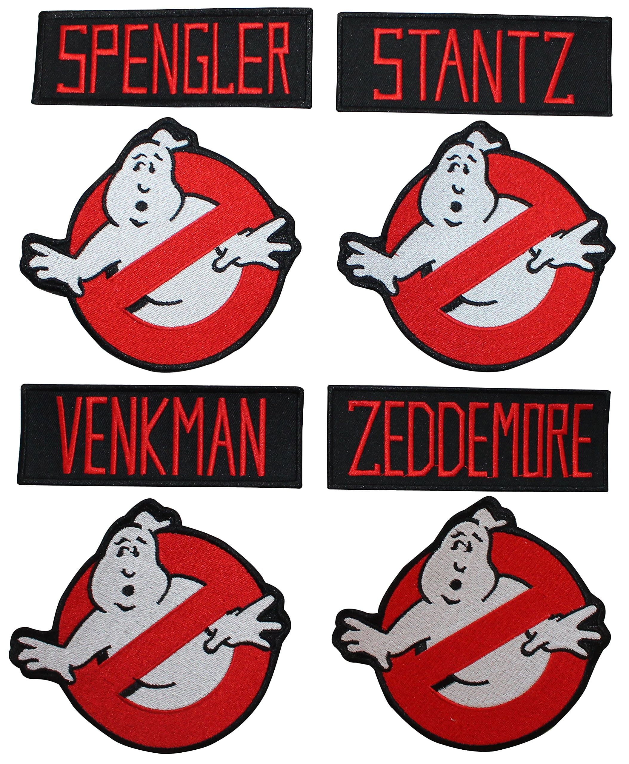 Lot of 8 Ghostbusters Name Tags & No Ghost Sign Logo Applique Patches