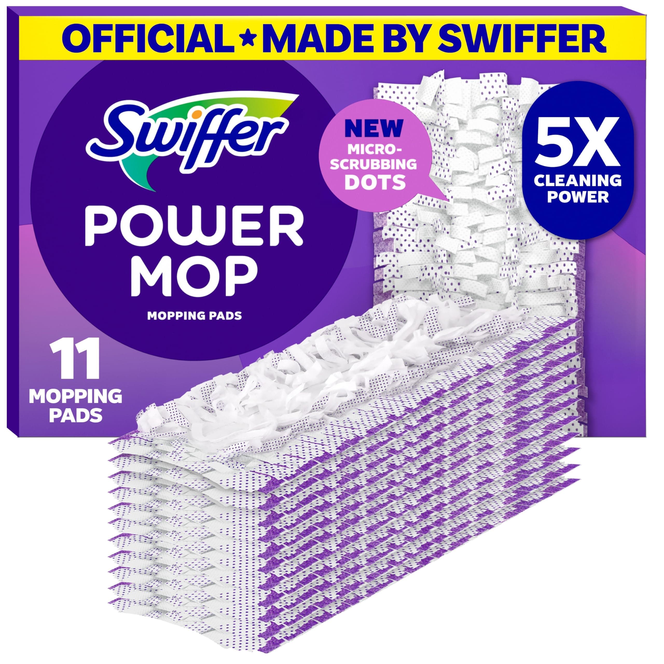 Swiffer PowerMop Multi-Surface Mopping Pad Refills for Floor Cleaning, 11 Count