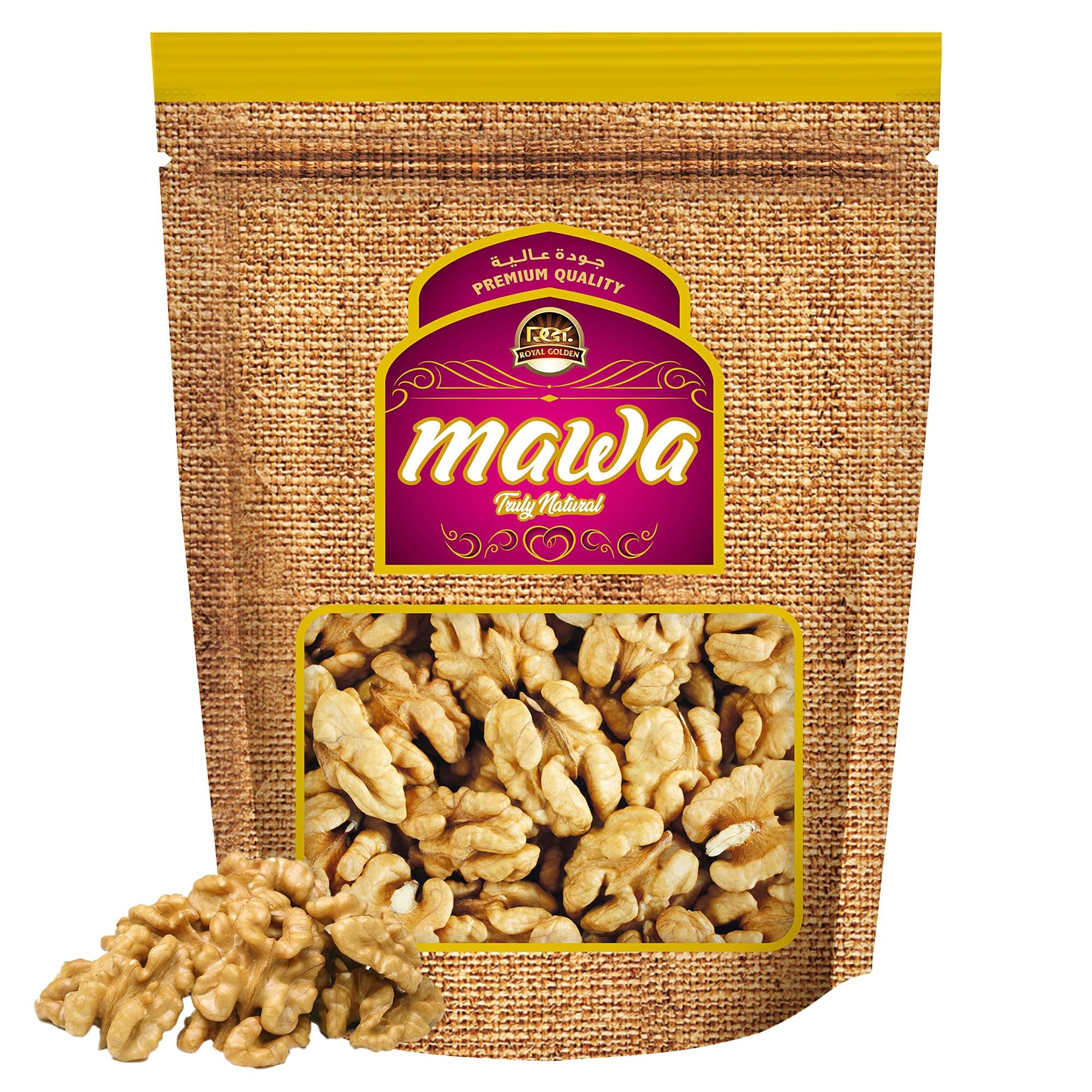 – Mawa Premium Raw Chilean Walnuts 500g | Super Jumbo Size | Fresh and Crunchy from Mawa Dry Fruits Variety | Whole & All Natural | ELHP-90 Size | Resealable Zipper Pouch | 500g