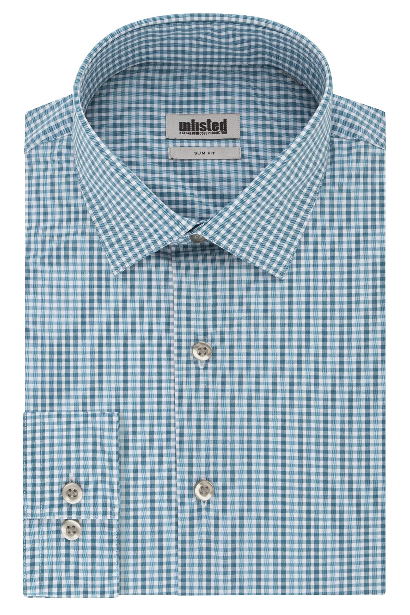 Kenneth Cole Unlisted Men's Slim Fit Checks and Stripes (Patterned) Dress Shirt - Amazon Exclusive