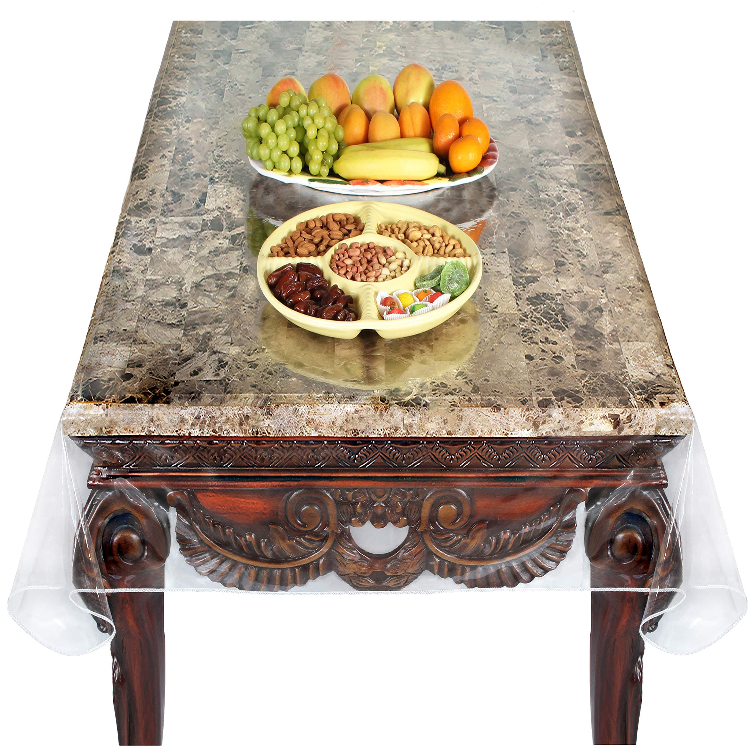 Super Clear Extra Heavy Duty, Durable 100% Vinyl Tablecloth Protector & Table Cover Size 54 X 54 Inches Square