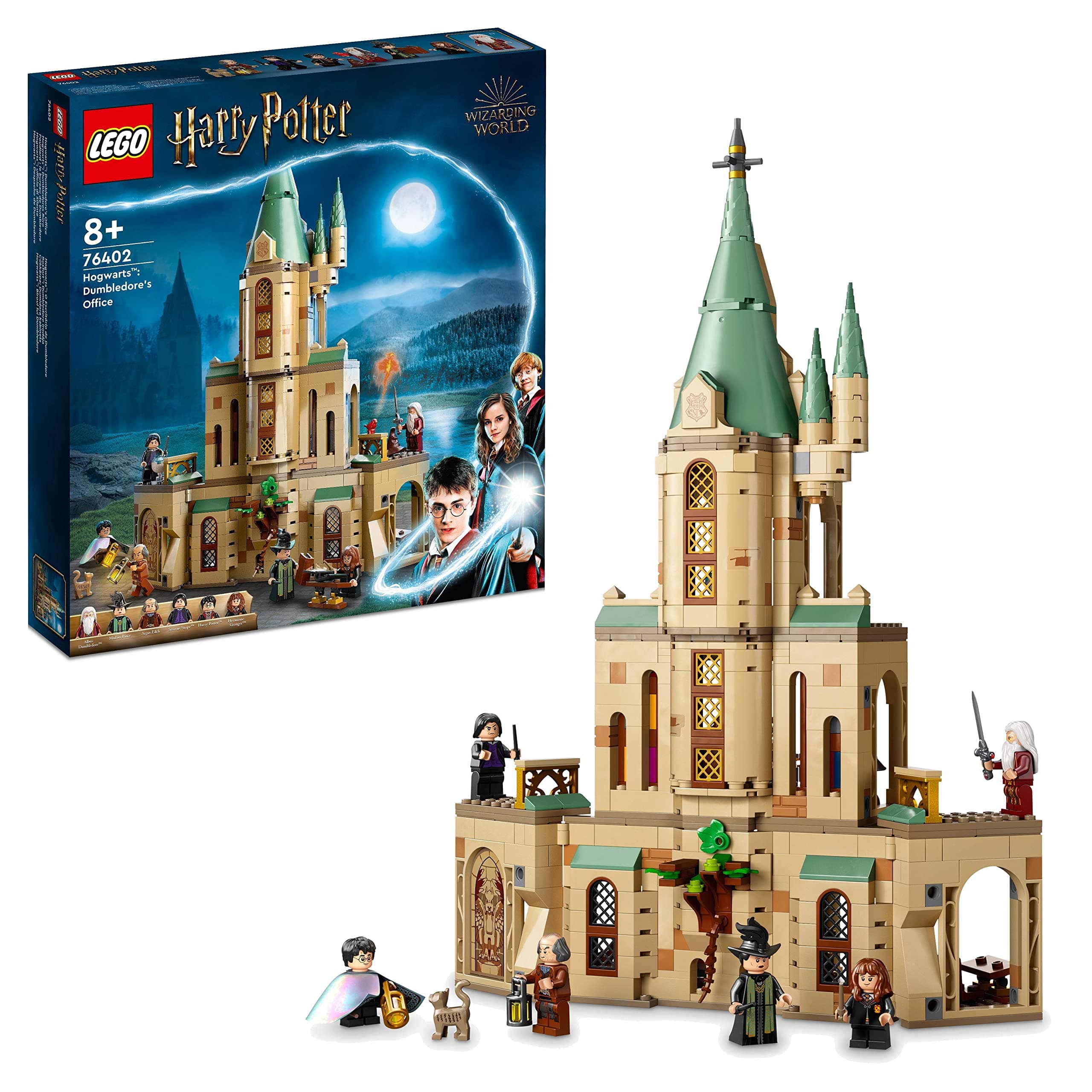 Harry Potter Hogwarts: Dumbledore’s Office Castle Toy for 8 Plus Year Old Boys & Girls, Set with Sorting Hat, Sword of Gryffindor and 6 Minifigures, Wizarding World Gift for Kids 76402
