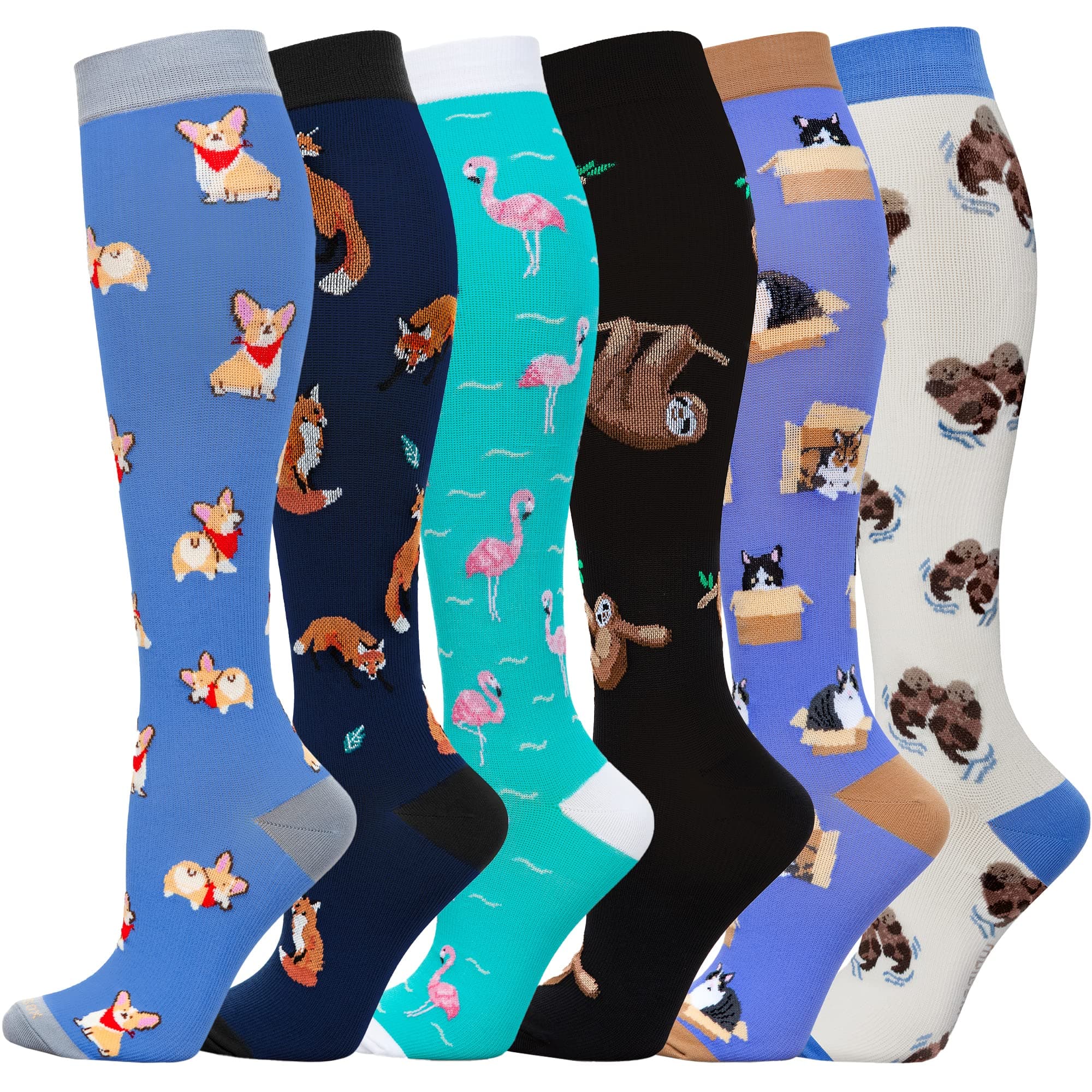 Compression Socks for Nurse Women 2/3 Pairs Graduated 20-30mmHg Nurse Doctor Pregnancy Socks Reduce Fatigue Swelling Shin Splints