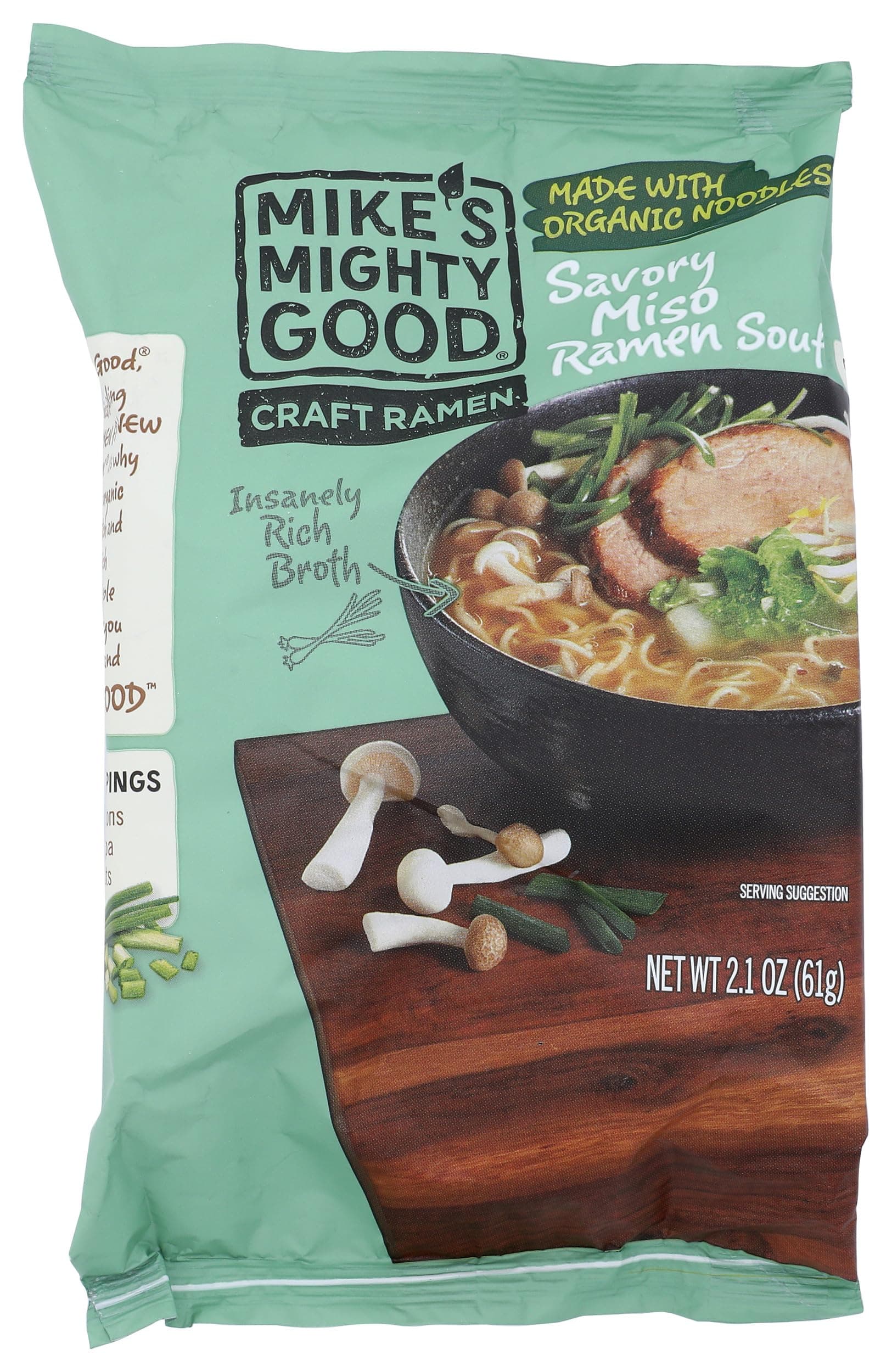 Mikes Mighty Good, Ramen Miso Savory Pillow Pack, 2.1 Ounce