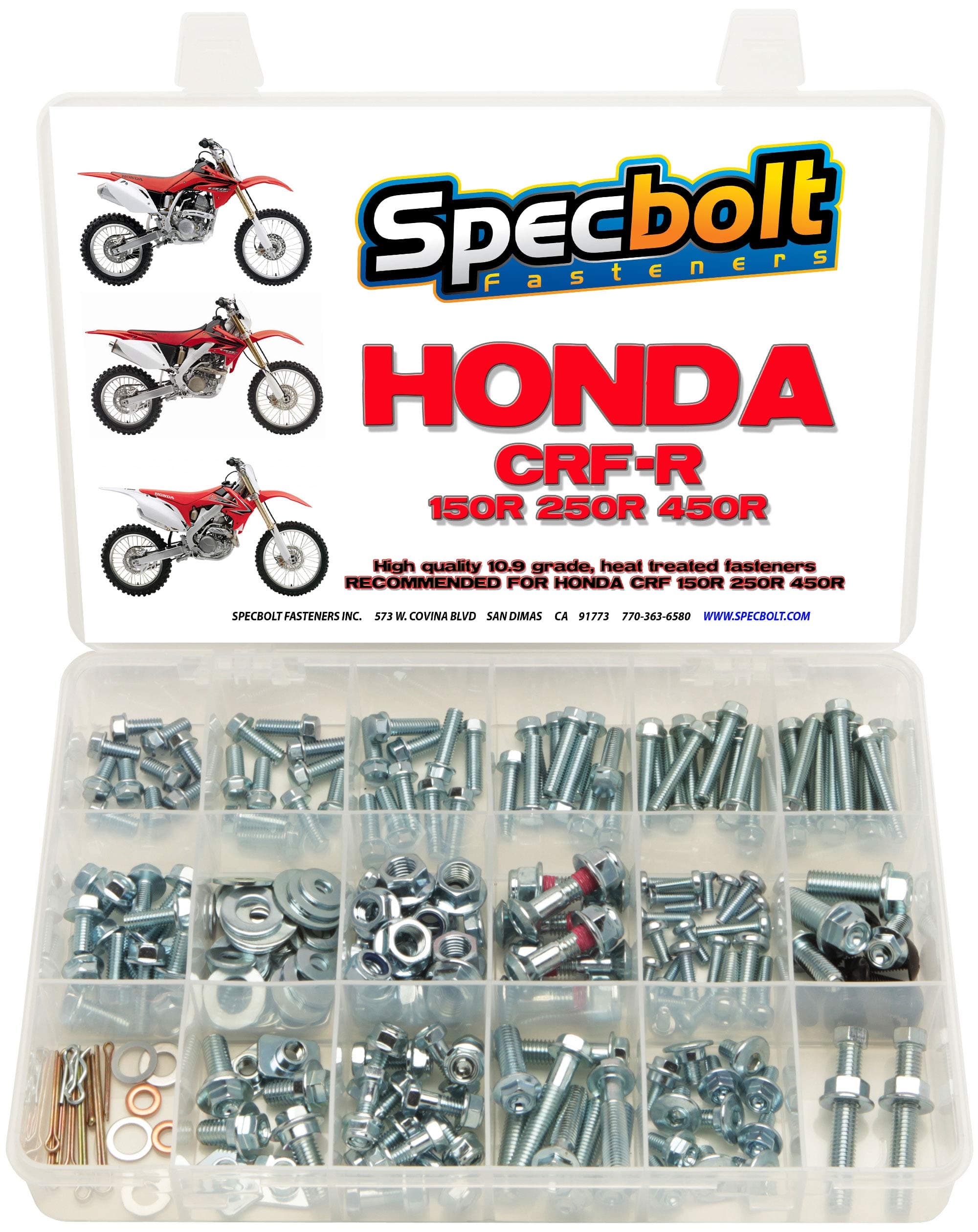 250pc Specbolt Fasteners Brand Bolt Kit fits: Honda CRF150 CRF250 CRF250 Maintenance & Restoration of MX Dirt Bike Fasteners CRF 150 250 450