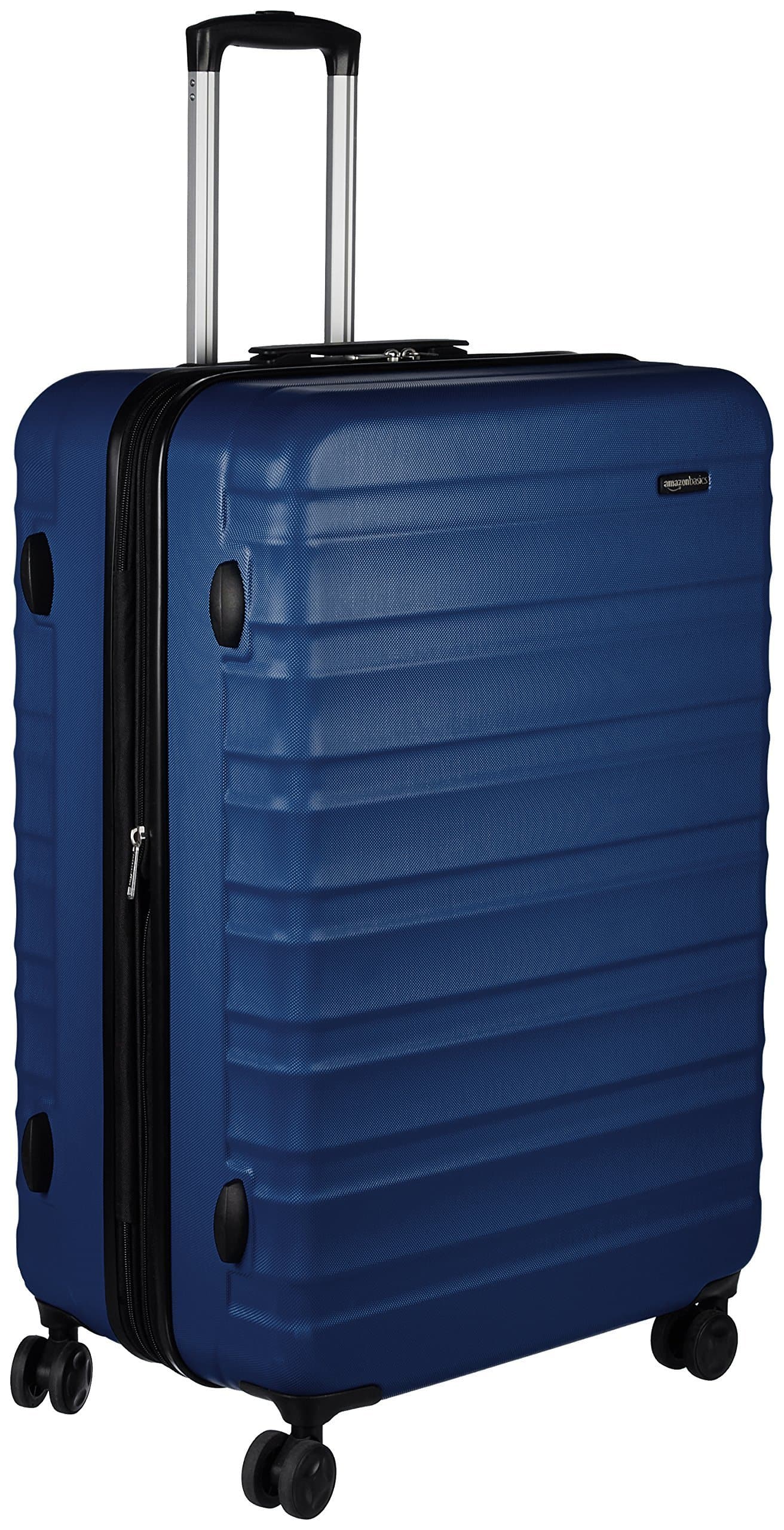 Amazon Basics Hardside Expandable Suitcase - ABS Travel Luggage with 4 Double Spinner Wheels - Scratch Resistant and Lightweight Construction - 45.1 x 28.6 x 68cm - Navy Blue