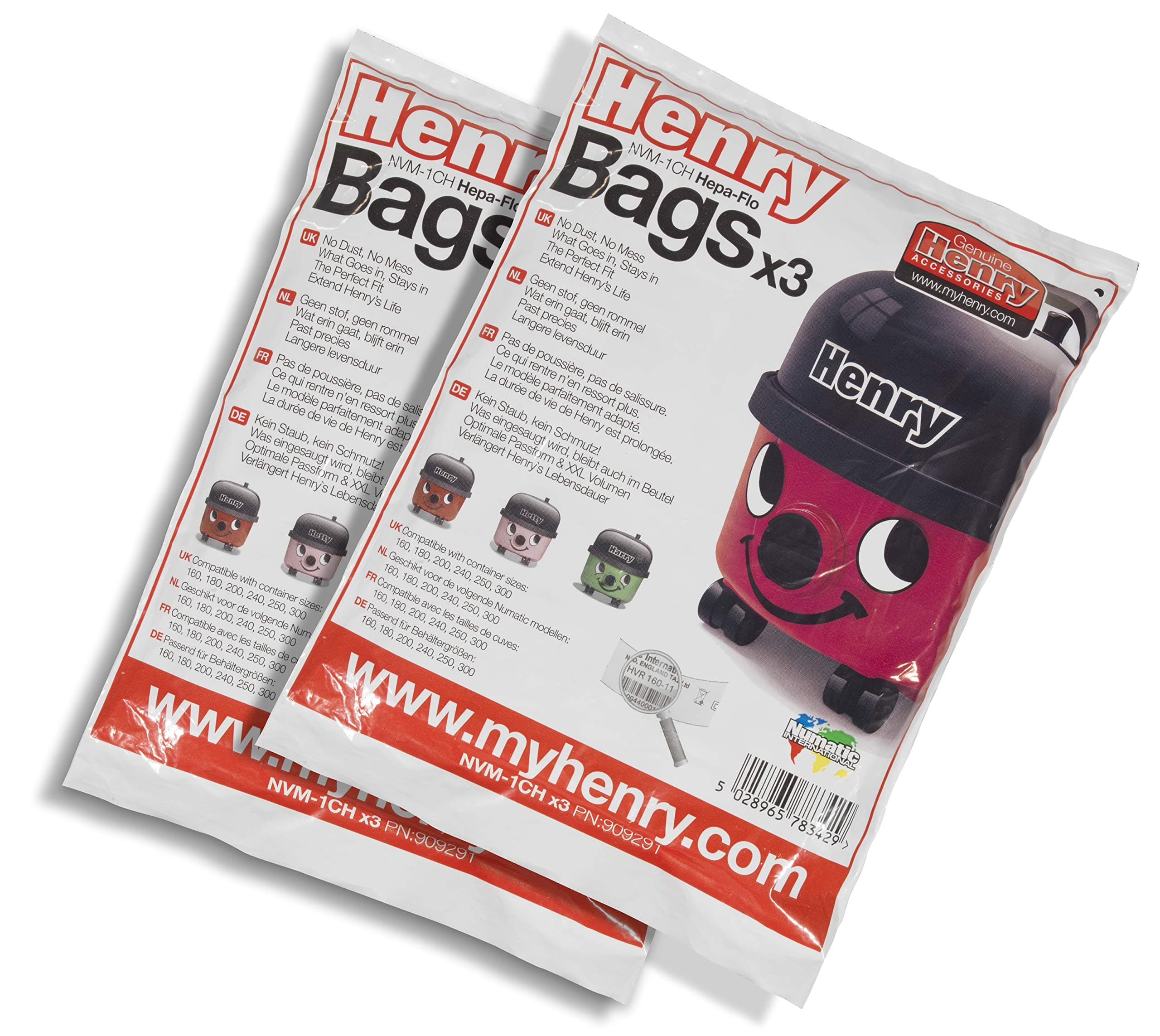 Henry 909291 HepaFlo Bags Pack of 3, White