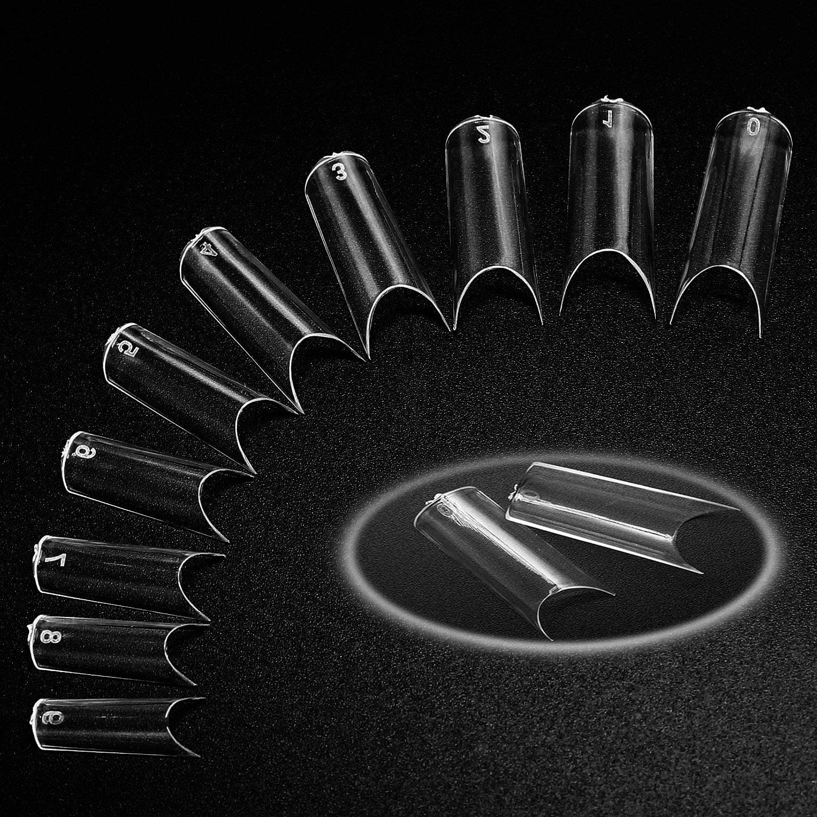 500 Pcs Clear False Nails Half Nail Tips Acrylic Traceless Fake Nail Home DIY Nail Art 10 Sizes