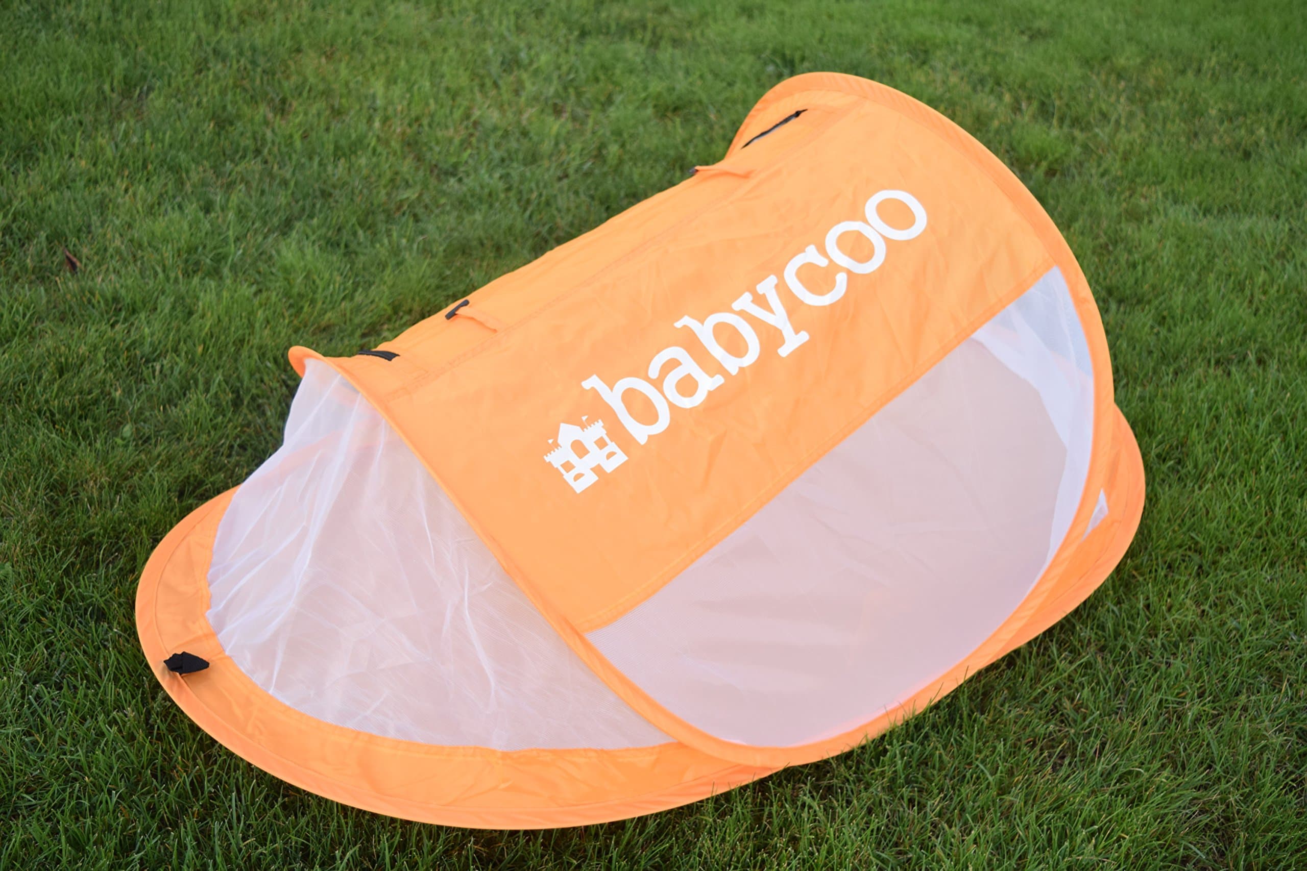 Baby Tent, Pop-Up Beach Tent, Instant Travel Tent for Baby, Protect from Sun & Bugs (Orange)
