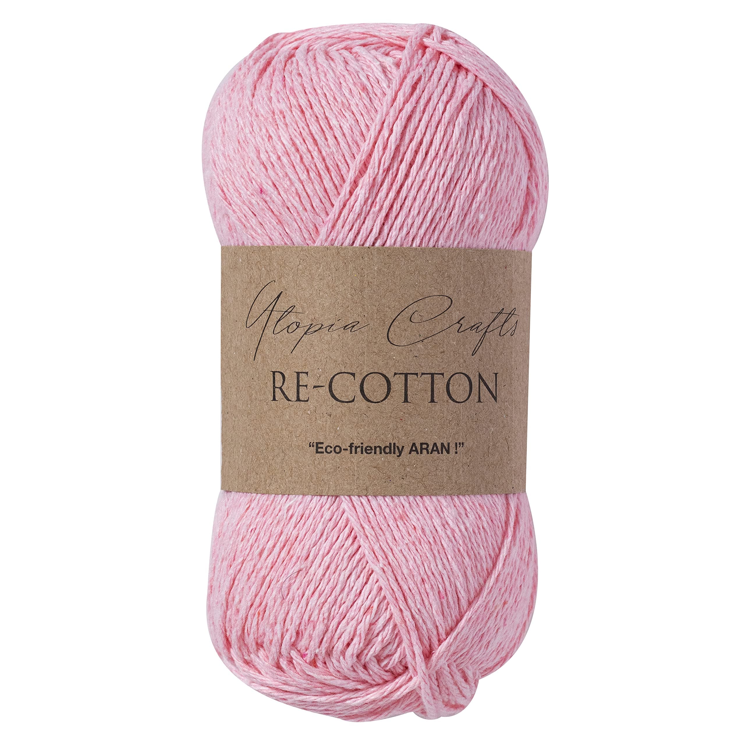 Utopia Crafts Re-Cotton Knitting Yarn, 100g (Light Pink)
