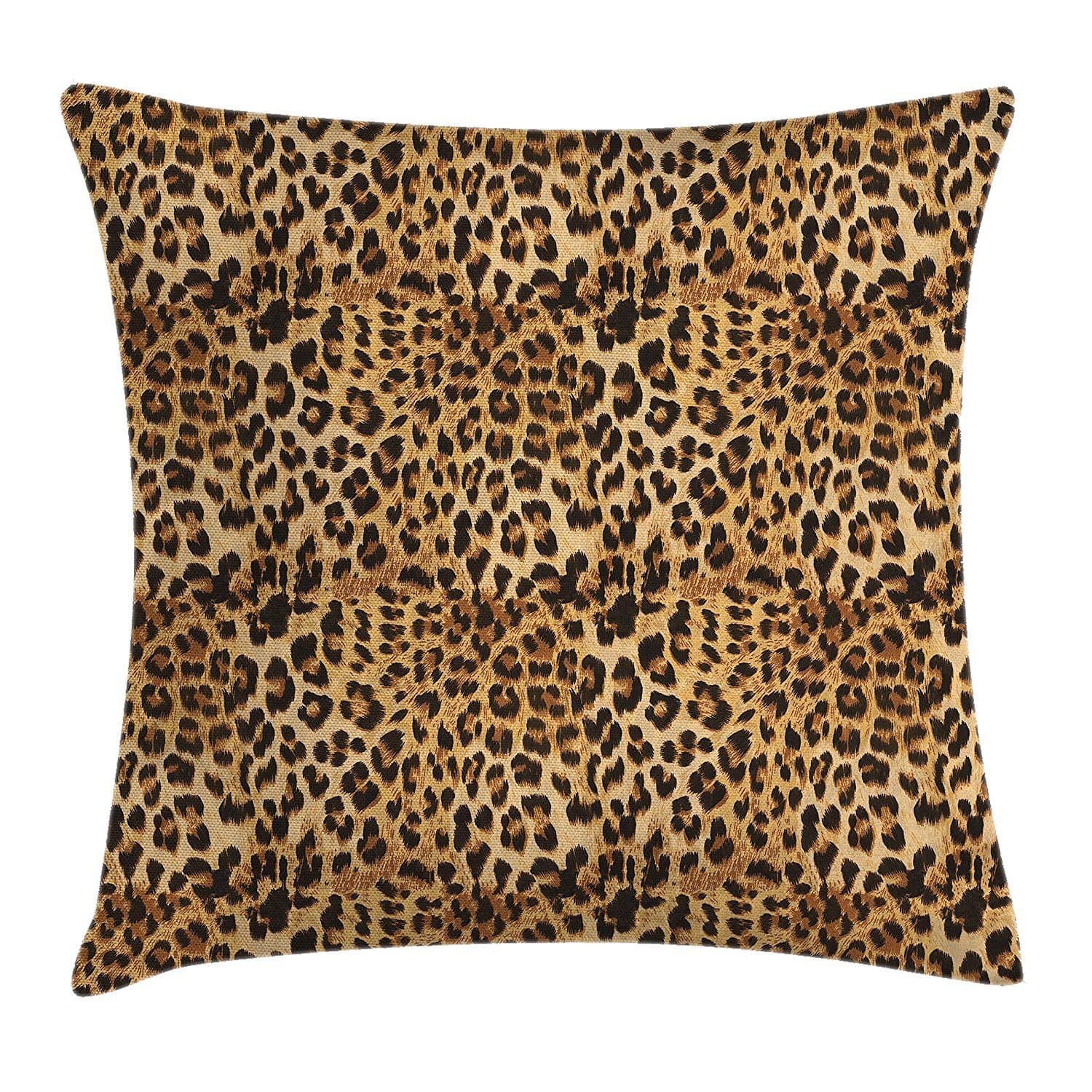 vhg8dweh Brown Throw Pillow Cushion Cover, Leopard Print Animal Skin Digital Printed Wild African Safari Themed Spotted Pattern Art, Decorative Square Accent Pillow Case, 18 X 18 Inches, Brown