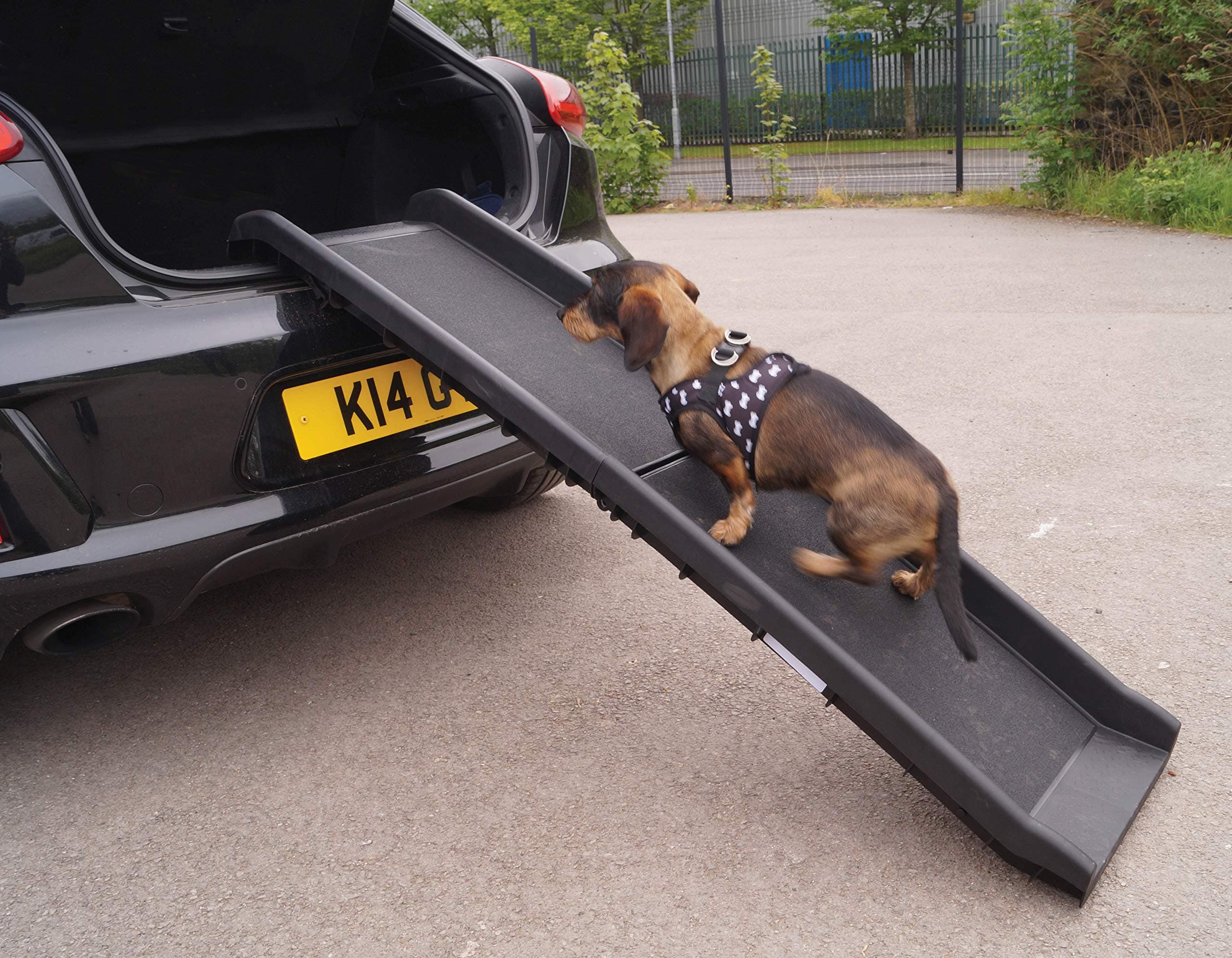 Foldable Portable Dog Ramp For Cars, Vans, Large and Small Dogs, Light Weight, Anti Slip Surface, Easy Set Up, Wipe Clean