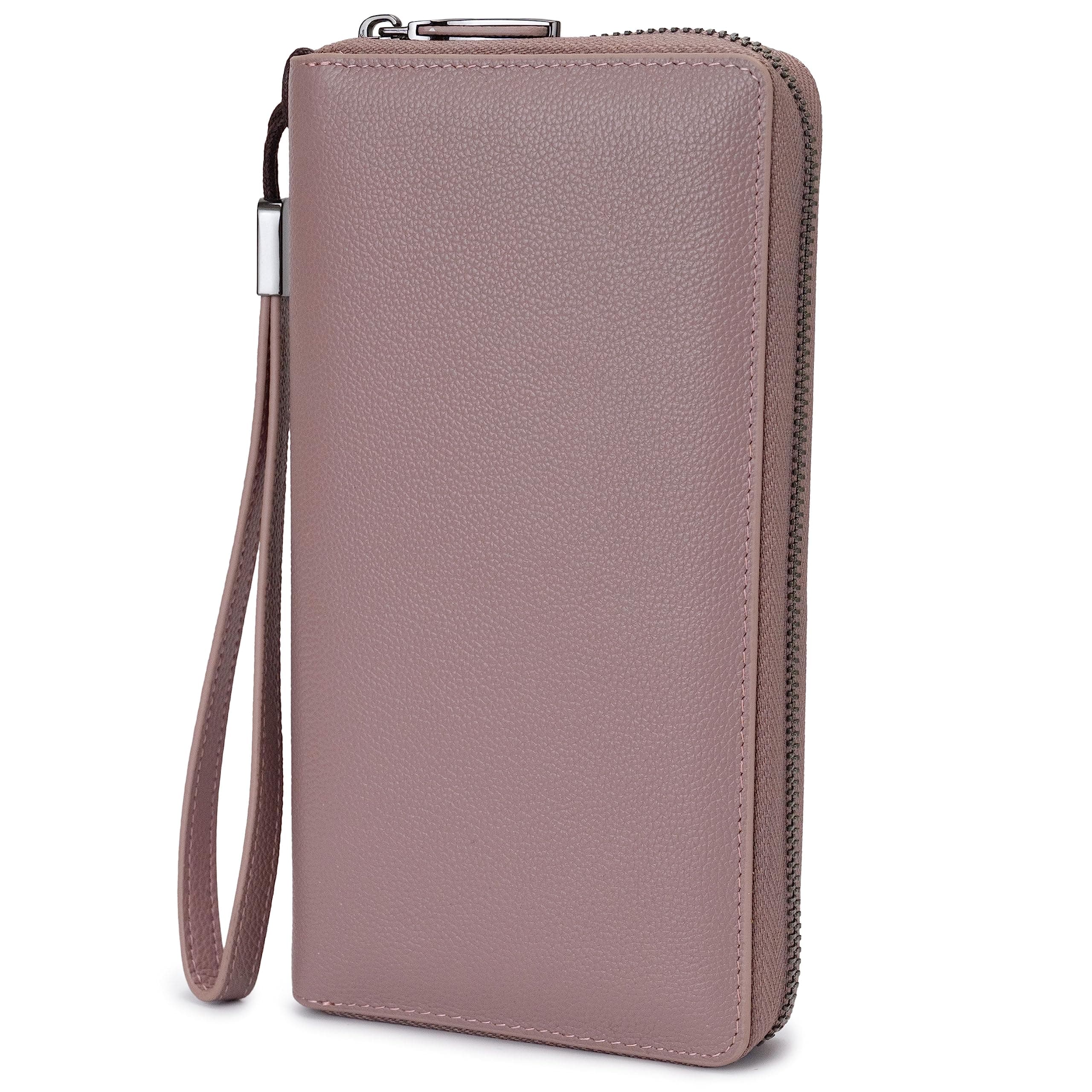 Women RFID Blocking Wallet Leather Zip Around Phone Clutch Large Capacity Ladies Travel Purse Wristlet | RFID Blocking, Zip Around, Large Capacity