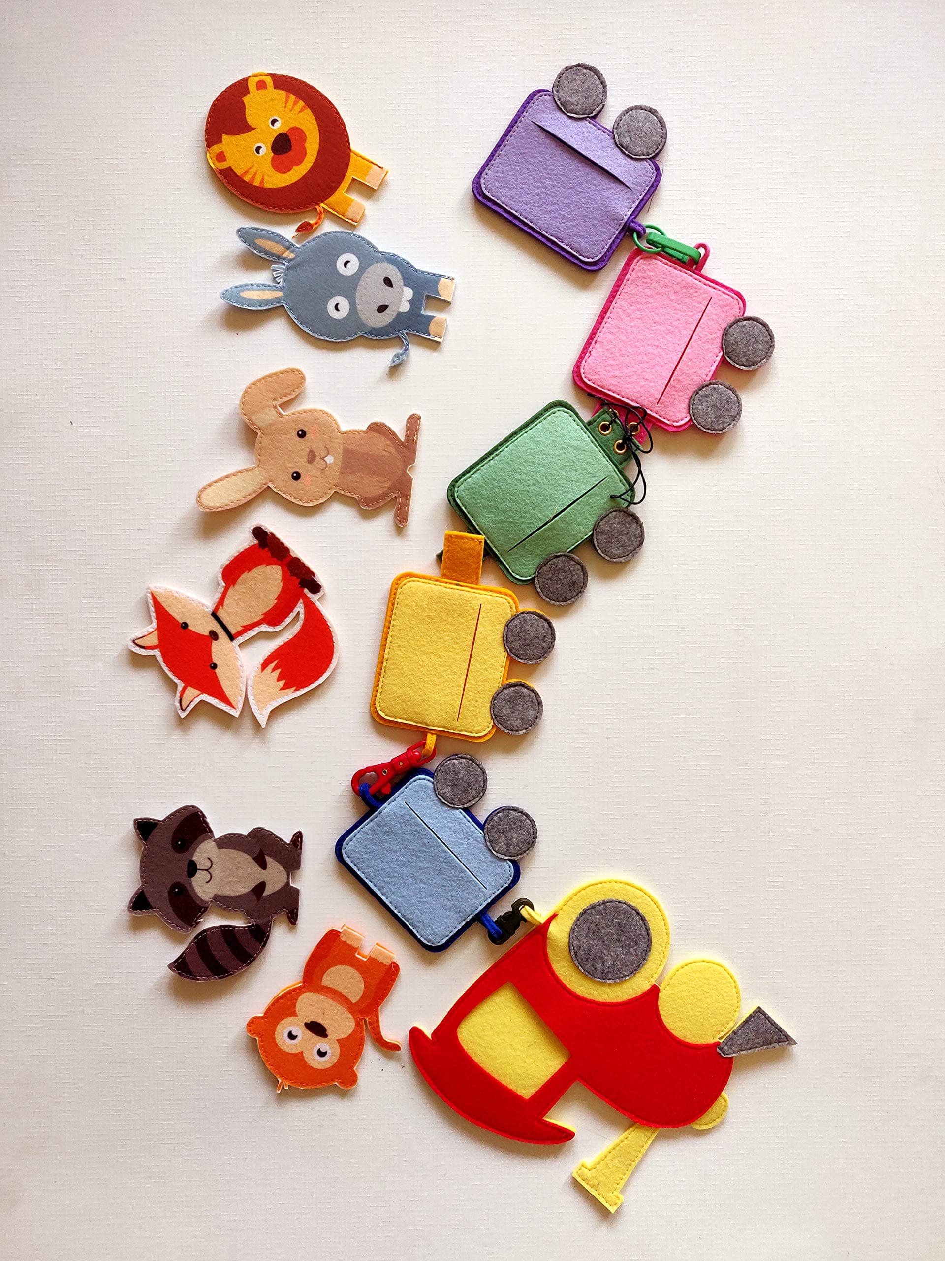 Muddy Puddle – "Train Toy" - Colorful Fabric Train Toy with Play Pieces – Best Educational Gift Toy for Kids 2-6 Years – Soft Fabric Toy for Sensory, Fine Motor Skills