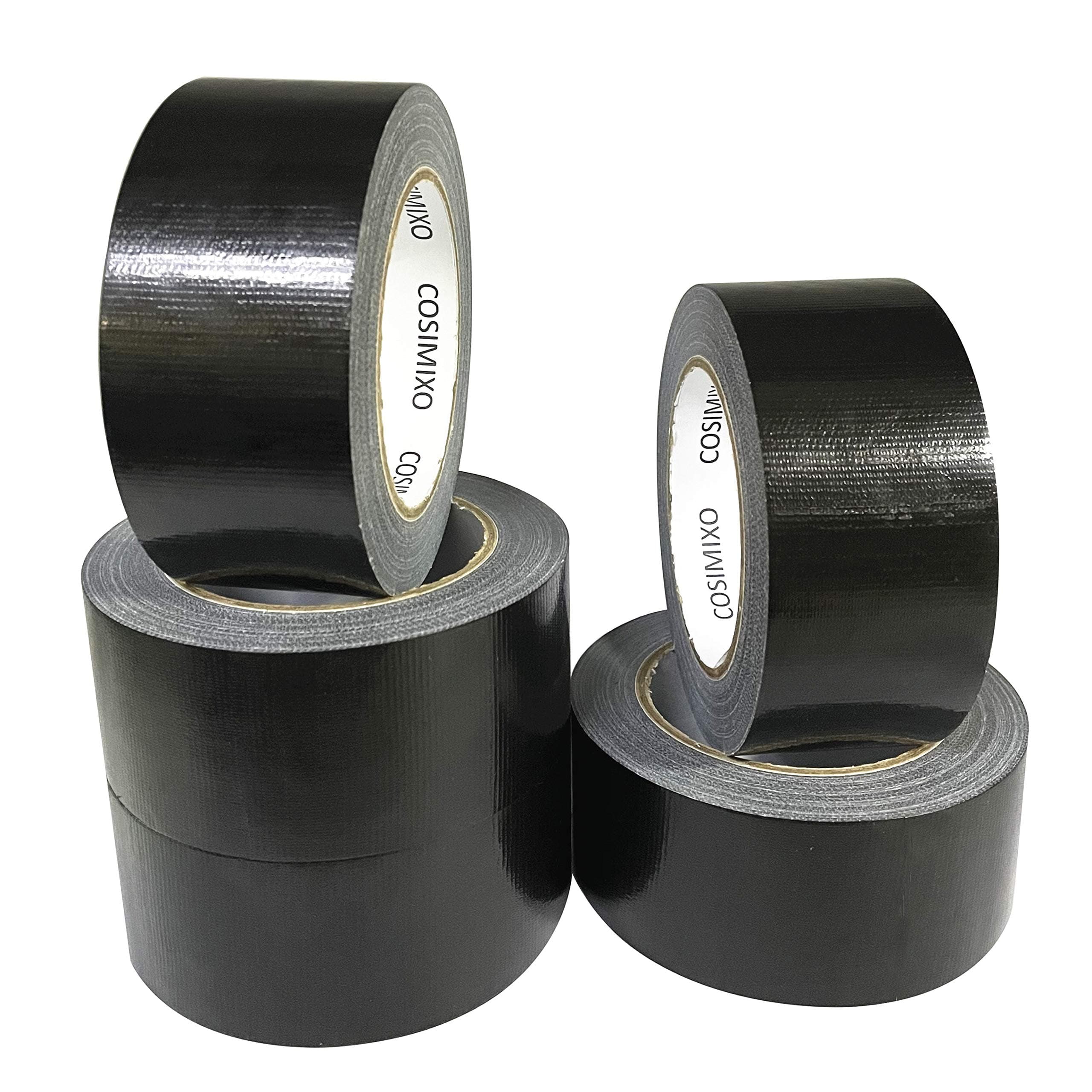 - 5-Pack Black Heavy Duty Duct Tape, 2 inches x 30 Yards, Strong, Flexible, No Residue, All-Weather and Tear by Hand - Bulk Value for Repairs, Industrial, Professional Use