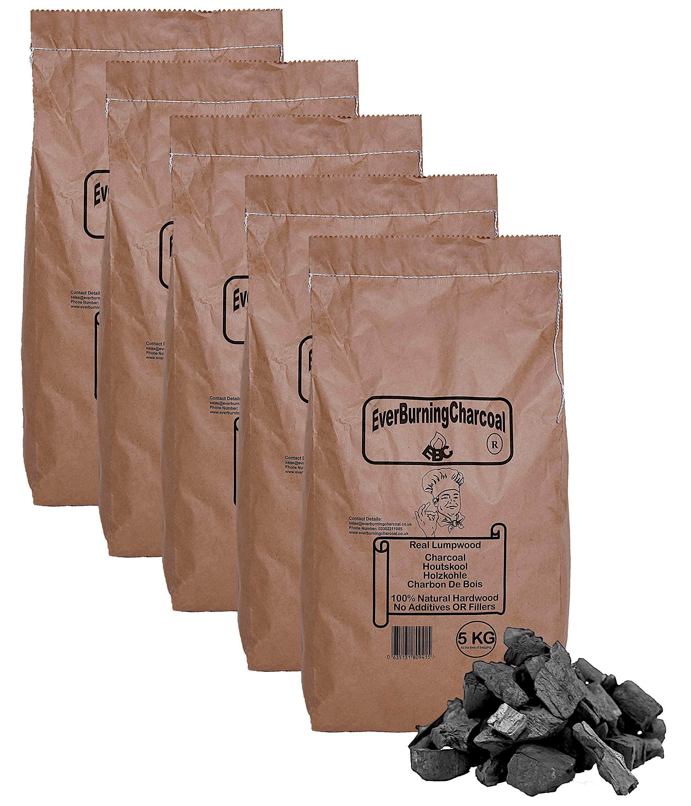 EverBurningCharcoal EBC Real Hardwood BBQ Grade Charcoal 25kg