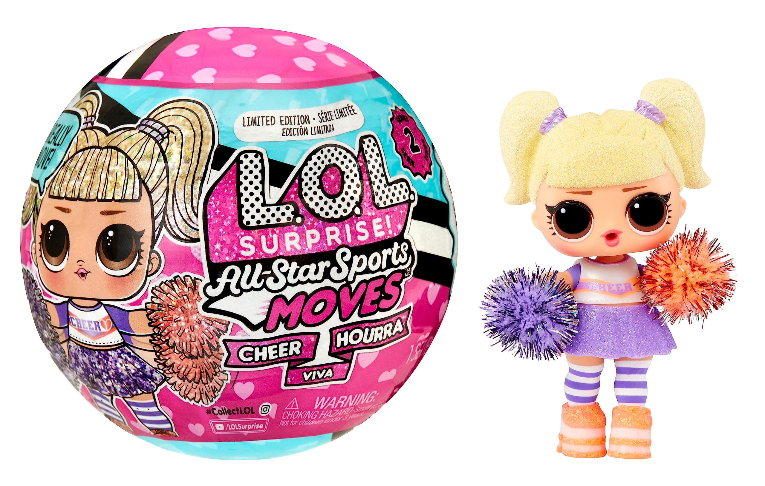 LOL Surprise All Star Sports Moves - Cheer Series - Limited Edition Collectible Doll - Cheerleading with Combinable Outfits, Shoes and Surprise Accessories - Girls and Boys 4 Years+