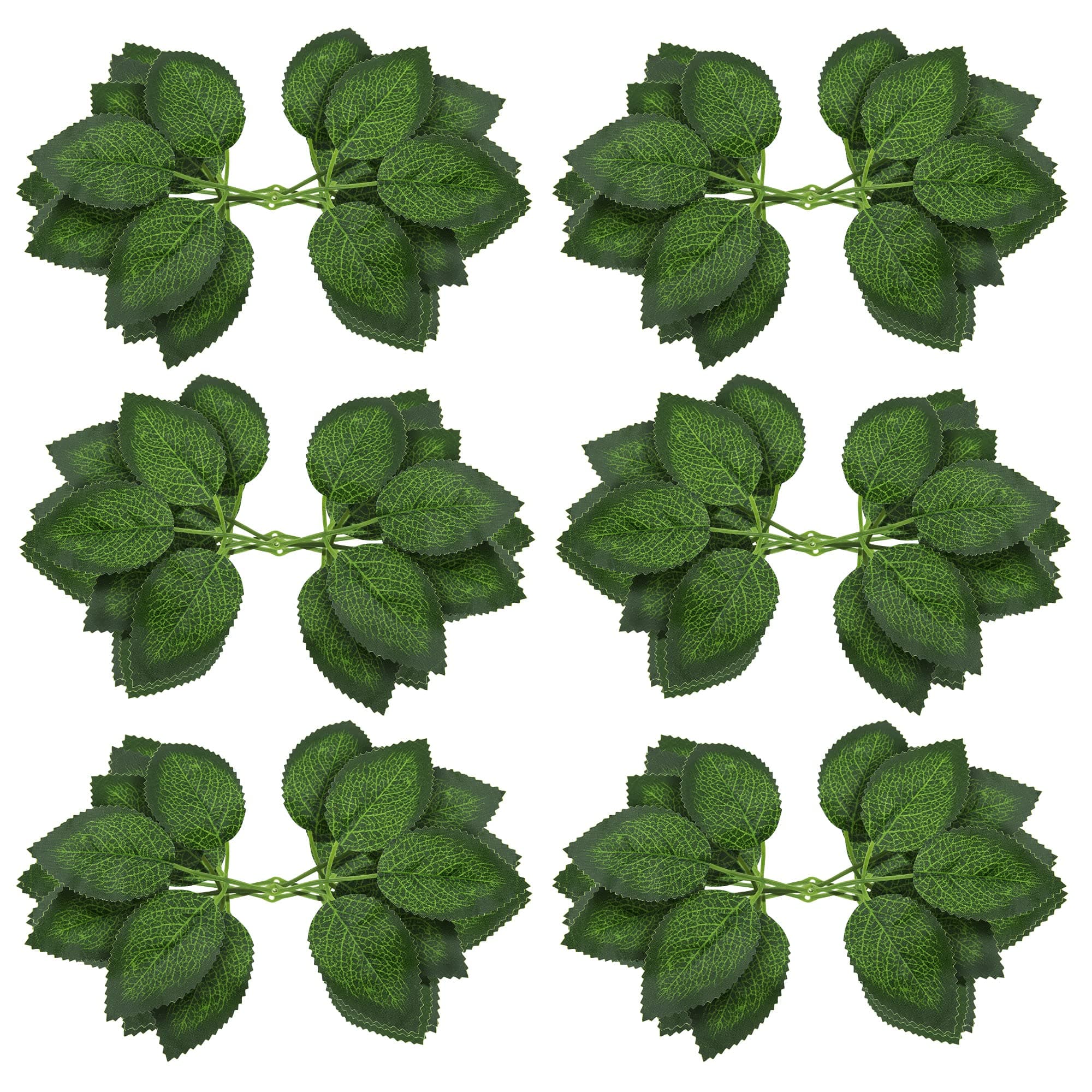 Fake Artificial Leaves for Roses Decorations - 36 Silk Green Roses Flowers Leaf with Realistic Vines Flexible Stems - Ideal for Wedding Arrangements Centerpieces Small Bouquets Garland Crafts