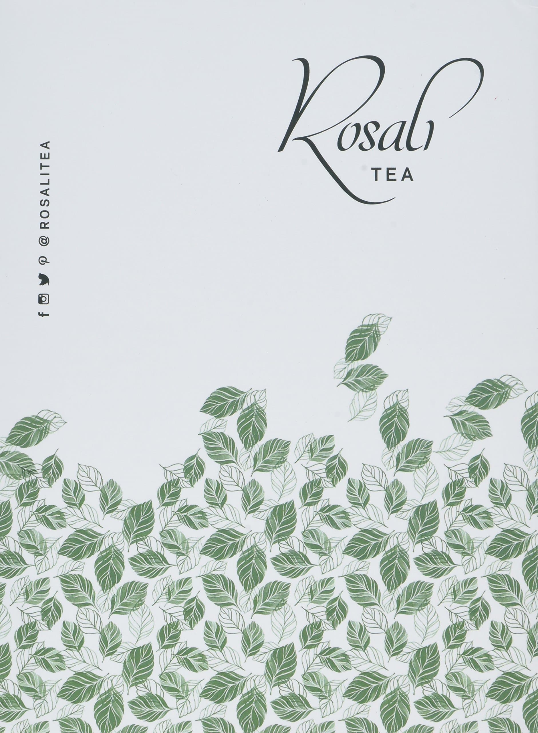Rosali Tea Gift Box - Premium Loose-Leaf Tea Sampler with 3 Teas, a Wooden Teaspoon and Filters, Cocktail Box