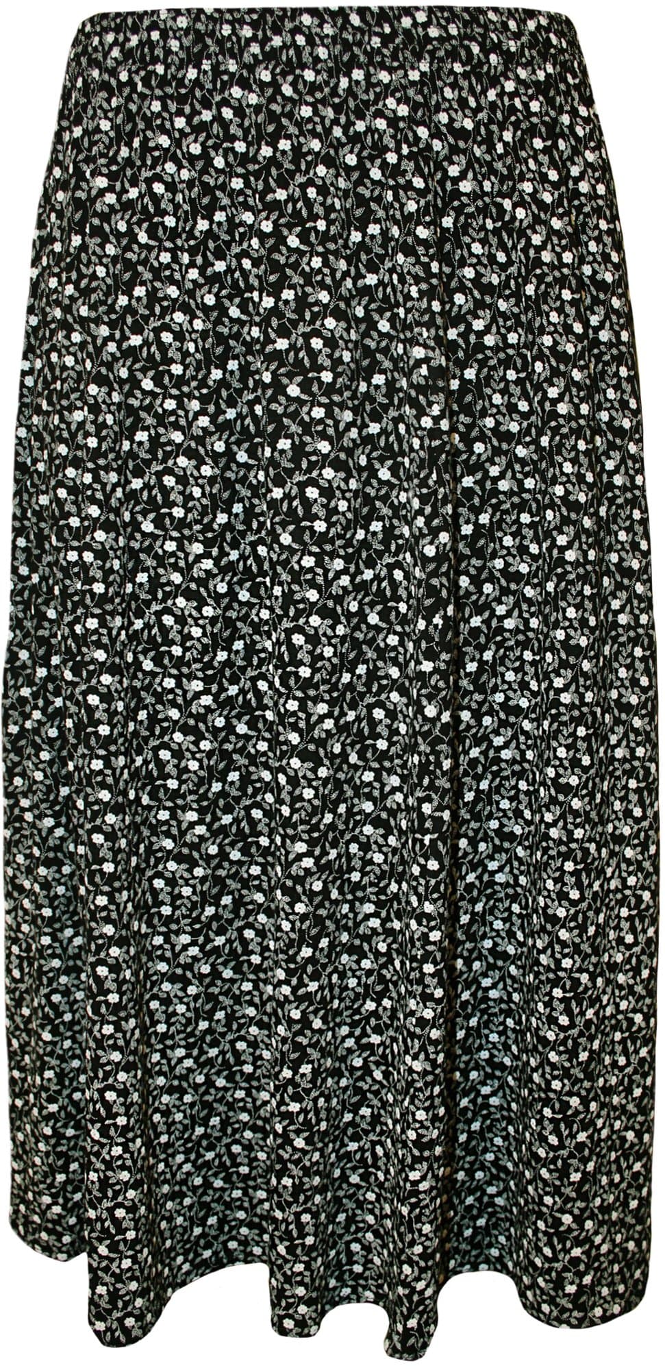 Plus Size Women's Floral Printed Elasticated Waist Midi Skirt - 12-26