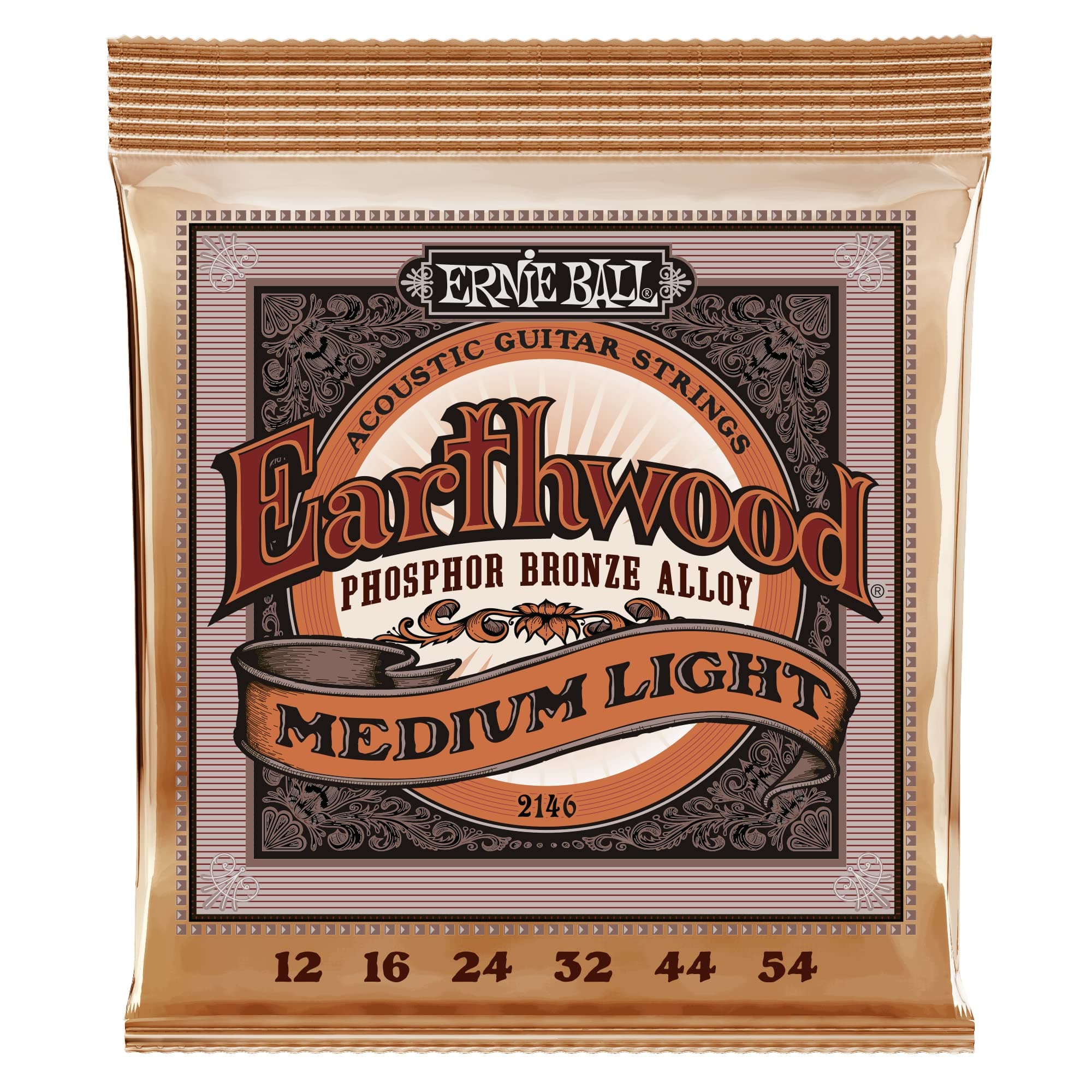 Ernie Ball Acoustic Guitar Strings, Earthwood Phosphor Bronze