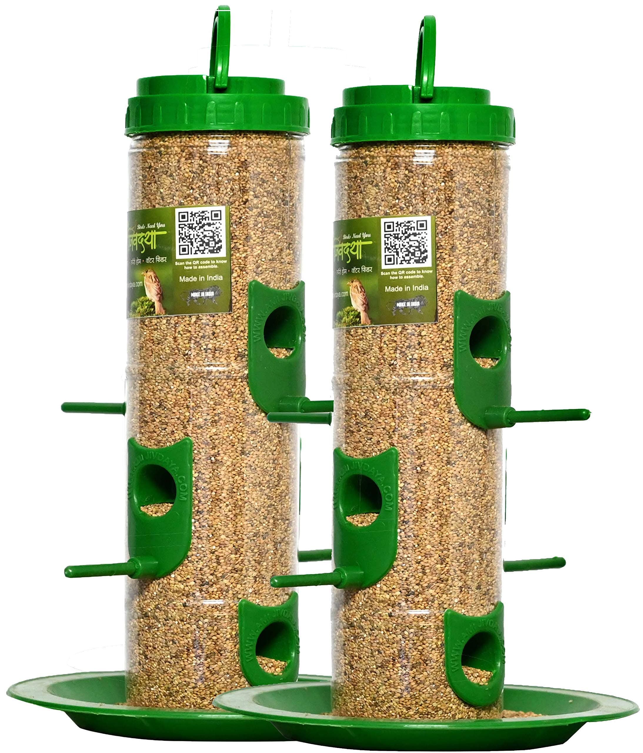 Bird Feeder for Bird Food Large 2 Piece_Green