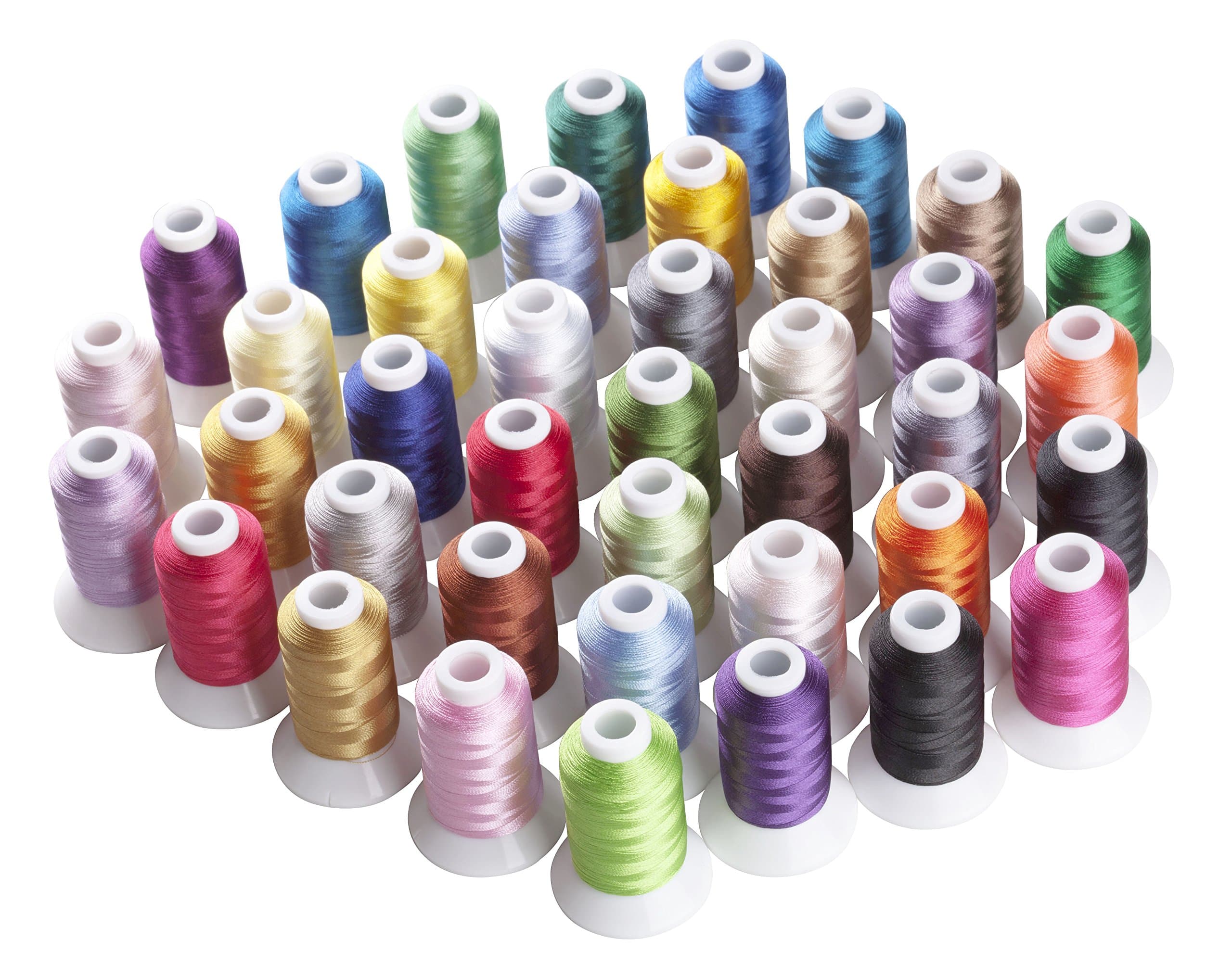 Simthread 40 Brother Colors Polyester Embroidery Machine Thread - 550 Yrds (500 Meters) Each, for Babylock, Bernette, Janome, Kenmore, Singer, W6 N 5000 Embroidery Machine