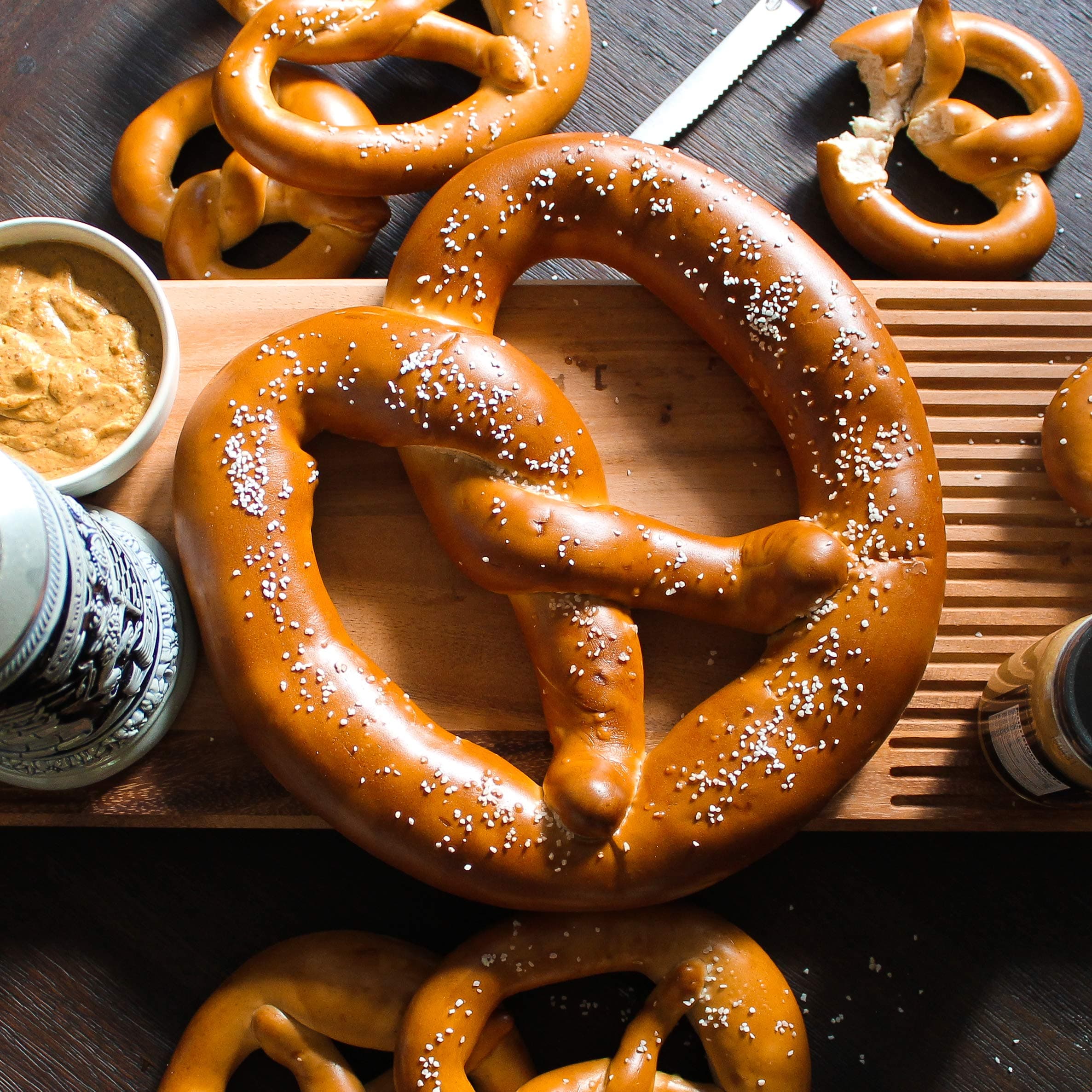 Milwaukee Pretzel Company Authentic Bavarian Style Gourmet Soft Pretzel, Fresh Baked and Shipped: 16 oz (1 lb) Bavarian Beast Pretzel, Pack of 1
