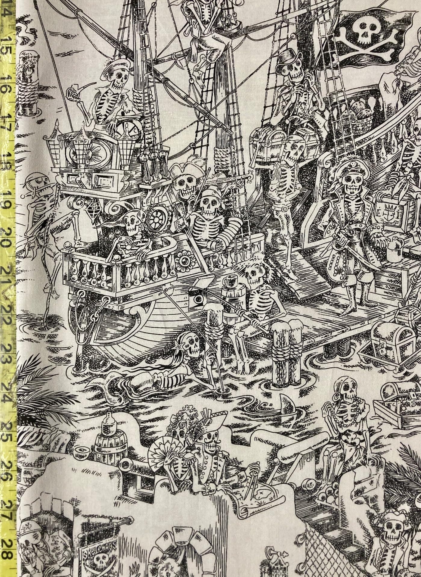 Skelewags - Black - Alexander Henry Fabric - by Half Yard, 9059A