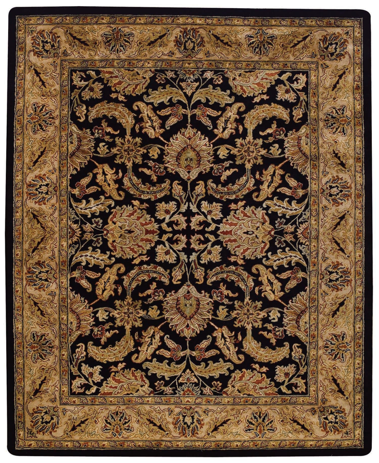 Capel Forest Park Black/Beige Floral Scroll Rug Rug Size: 4' x 6'
