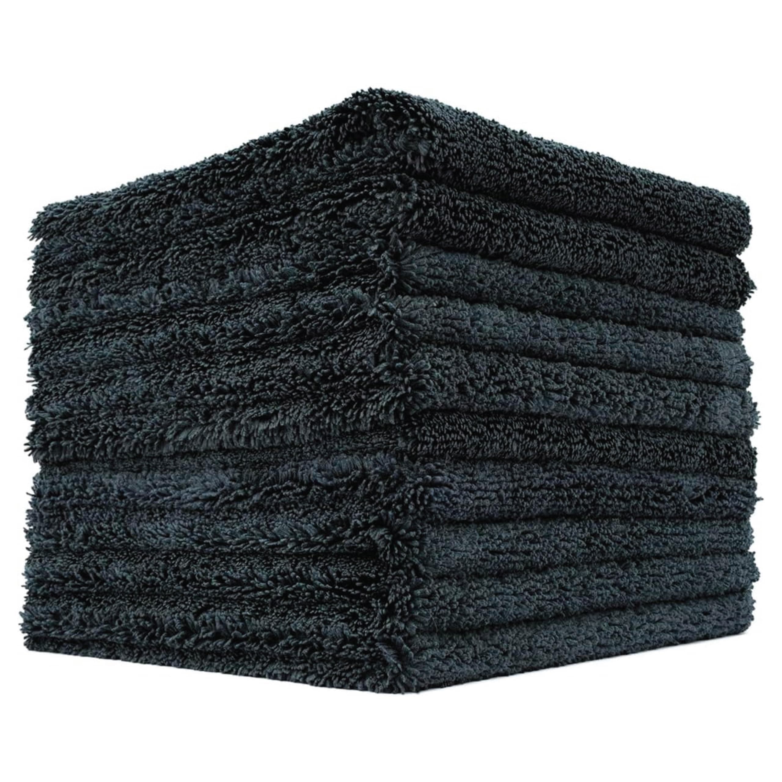 Creature Edgeless Auto Detailing Towels (10-Pack) Professional 70/30 Blend, Dual-Pile Plush Microfiber, Buffing & Polishing, 420gsm, 16in x 16in, Black