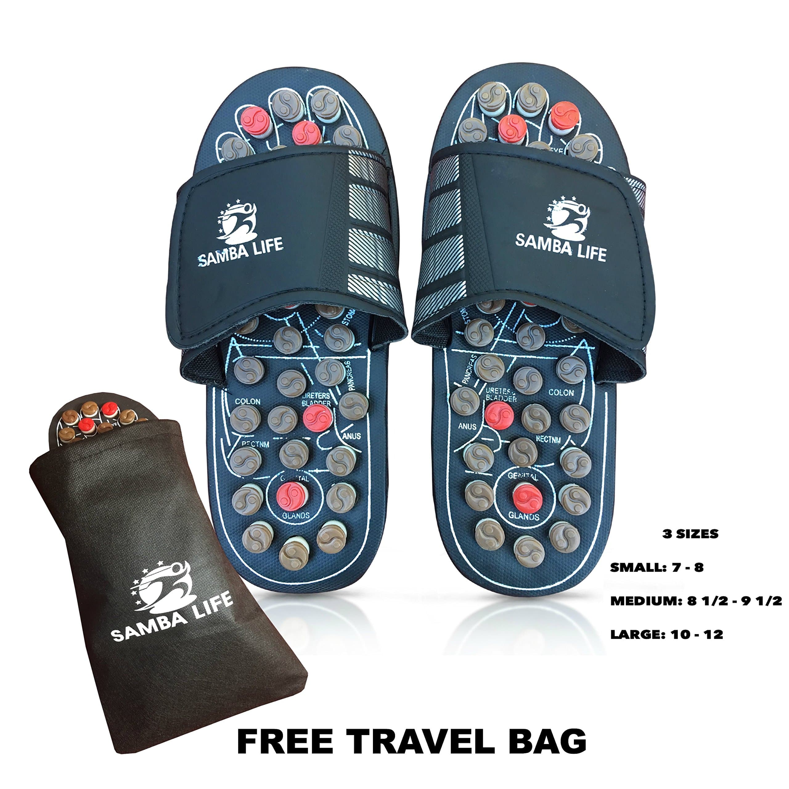 Reflexology Sandal - Best Foot Massage & Acupressure Slippers for Men & Women (S, M, L) by Samba Life