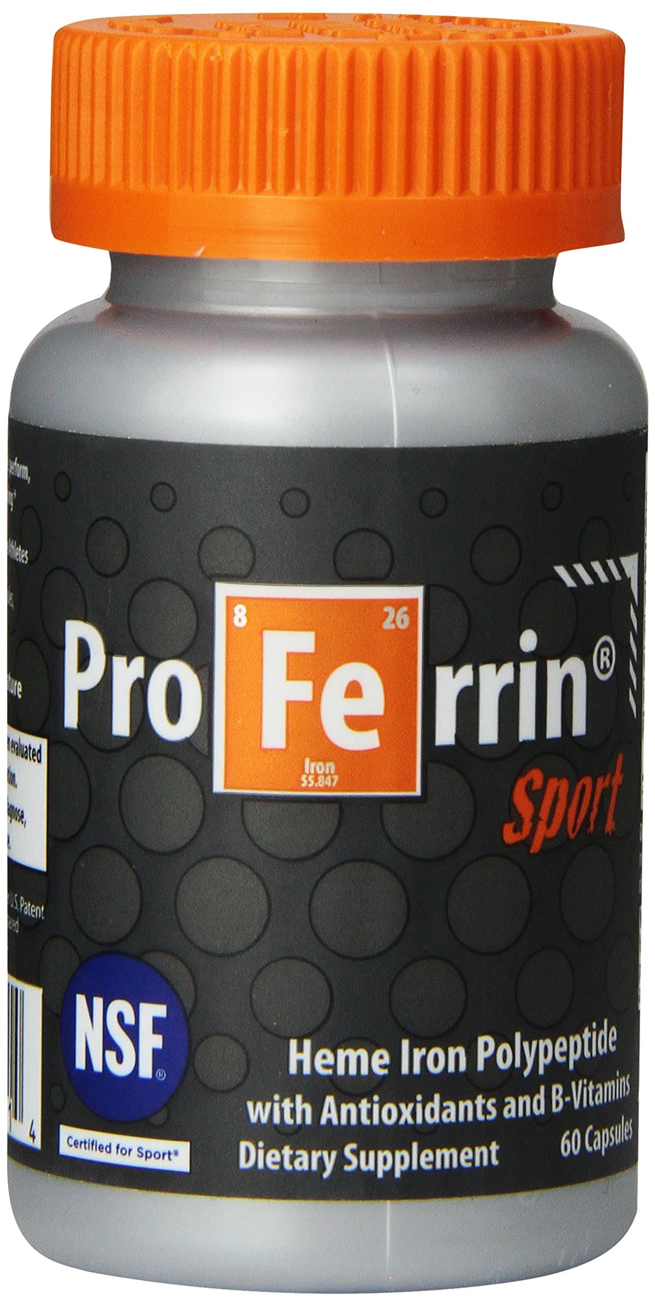 Proferrin Sport Daily Nutritional Supplement Capsules, Orange/Gray, 60 Count