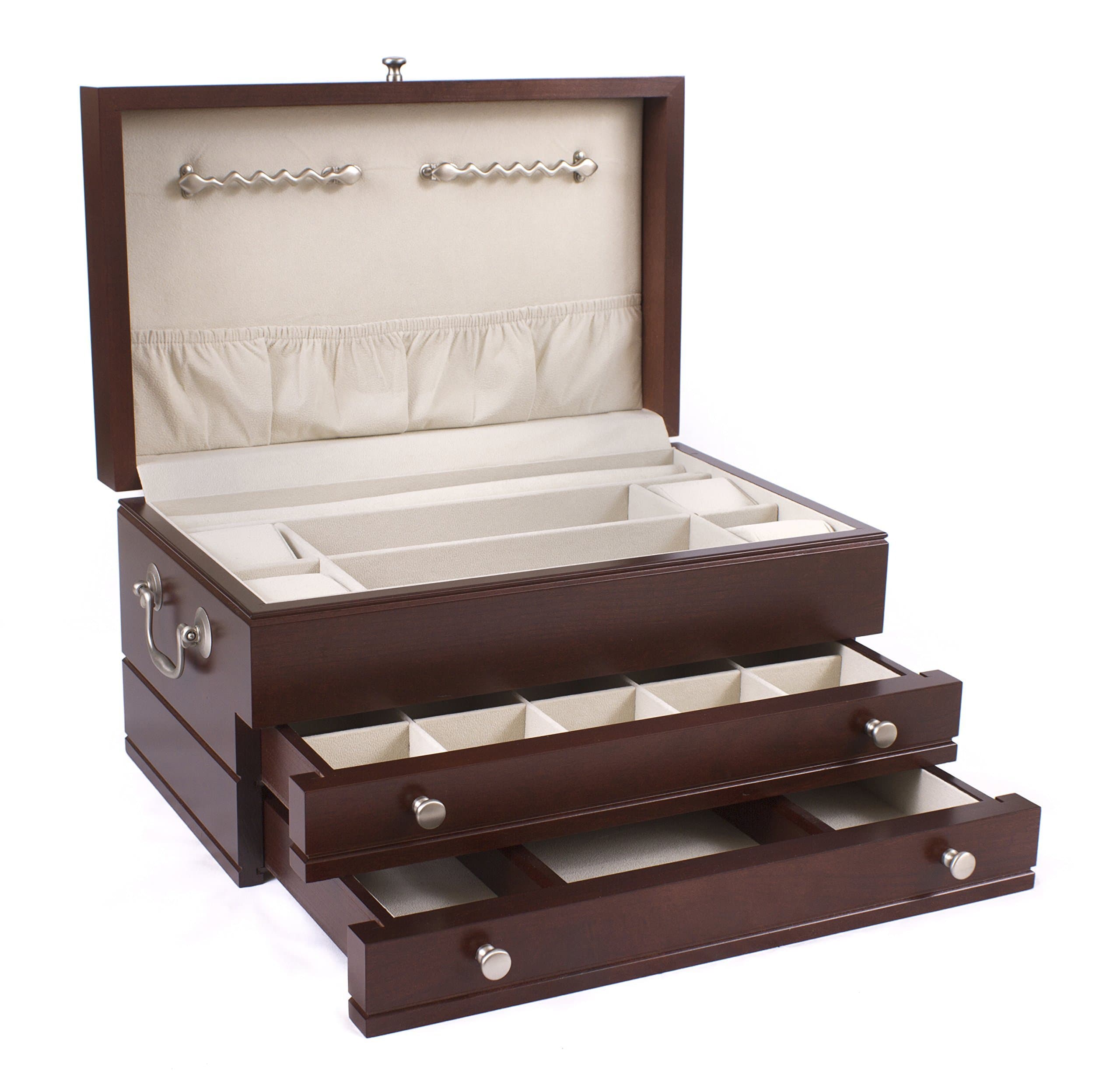 American Chest#J02M First Lady, Two-Drawer, Jewelry Chest, Made in USA, Mahogany finish