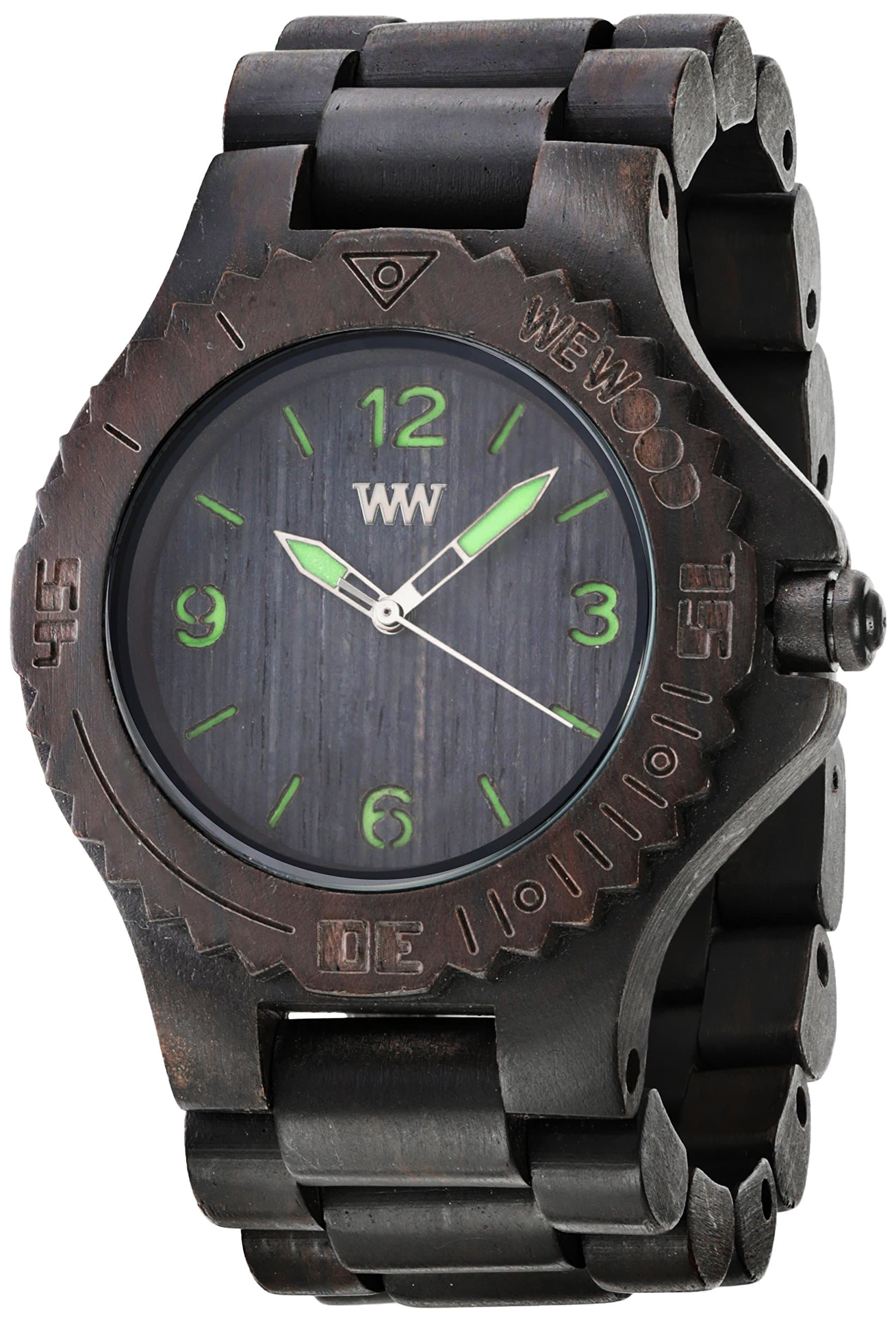 WeWoodMen's Kale Wood Wooden Watch (Black & Green)