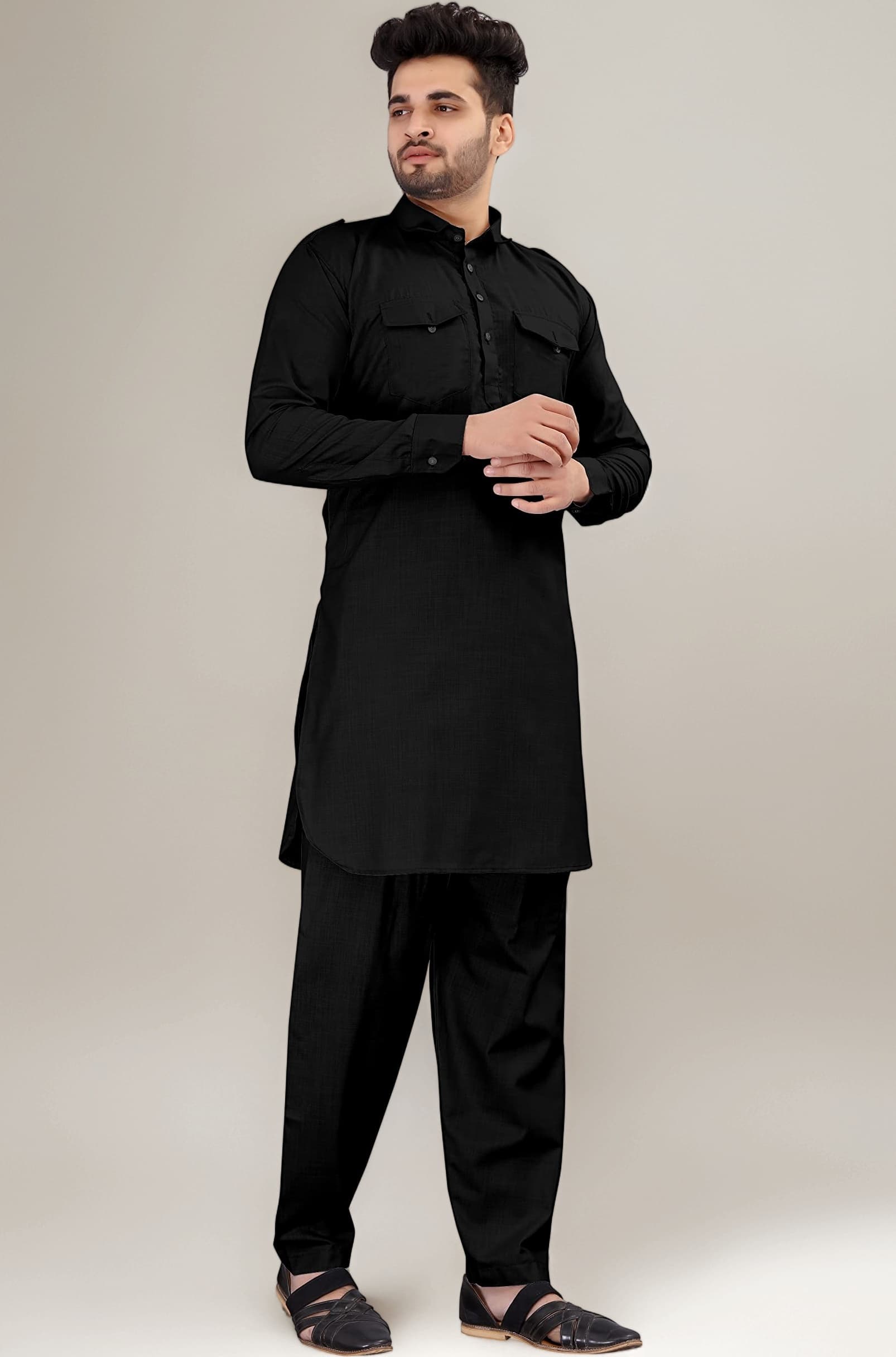 � PATHANI SUIT COTTON FOR MENS (KURTA + PYJAMA )