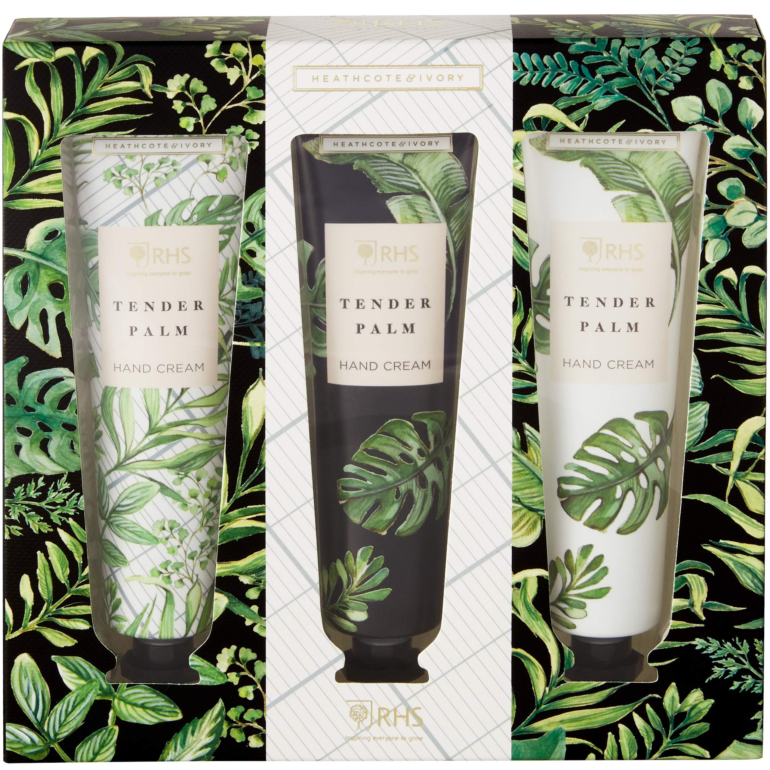 RHS Tender Palm Hand Cream Trio Gift Set Travel Size Pack of 3, 30ml Each